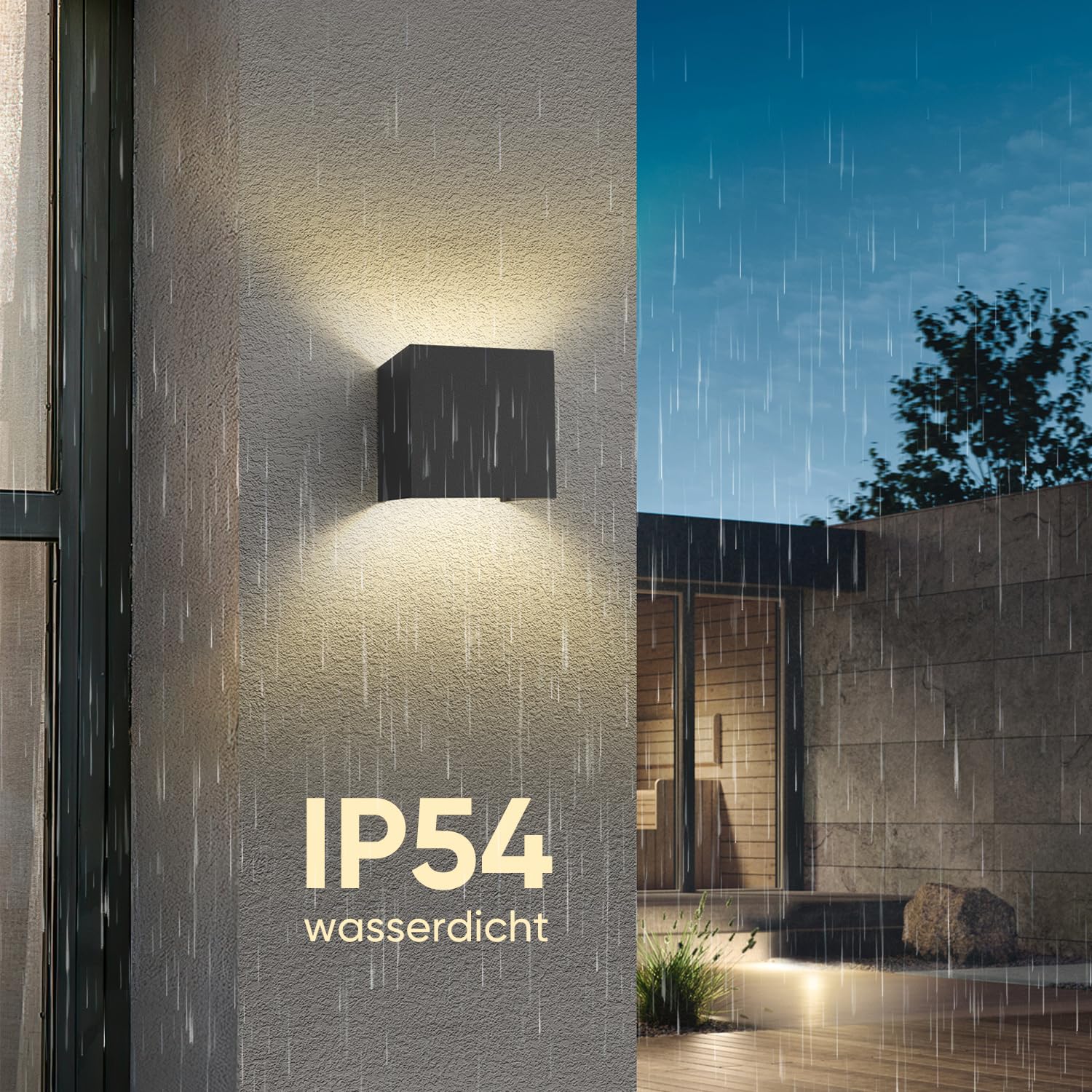 LED Wandleuchte 12W 3000K Warmweiß IP54 Aluminium Einstellbarer Lichtstrahl Schwarz