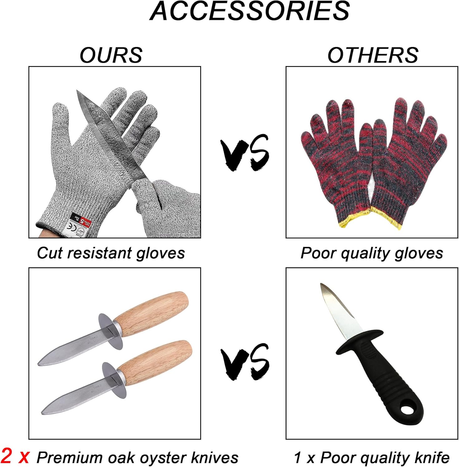 HILAZA Oyster Shucking Tool, Oyster Shucker Machine Oyster Opener Kit