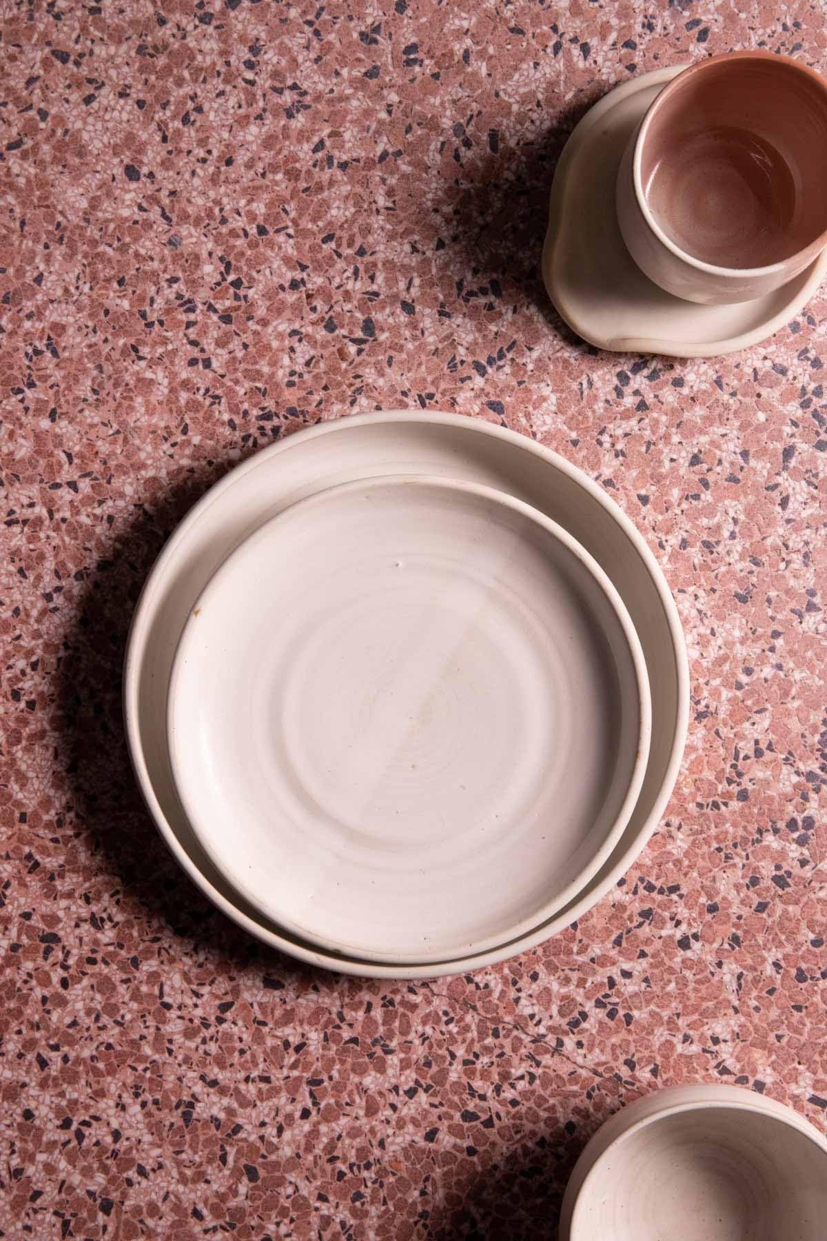Bessie Bakes Toile de fond pour photographie Blush Terrazzo 2 pieds de large x 0,9 m de long 3 mm d'épaisseur