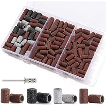 105 Pcs Sanding Bands For Nail Drill, 0.31in 80/120/180/240 Grit Sanding Bands With Mandrel Nail Bit For Acrylic Nails Gel Removing Shaping Polishing Nail Salon Use