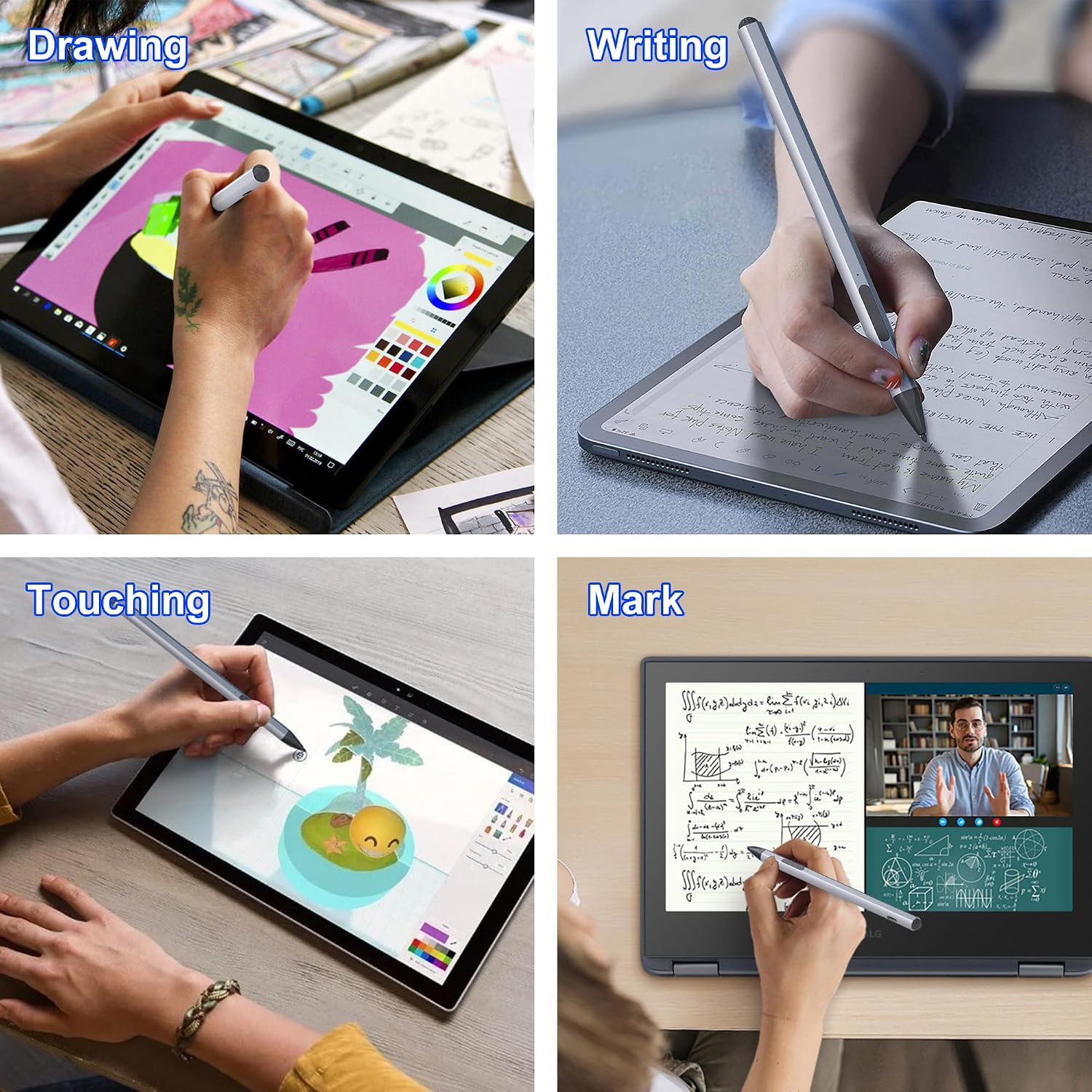 Surface Pen Stylus for Microsoft Surface Pro - 75 Day Battery Life+4096 Tilt Pressure+Touchscreen Pen Cap, Work for Surface Pro 11/10/9/8/7/6/5/4/3/X Surface Go 3/2/1 Surface Book/Laptop/Studio 3/2/1