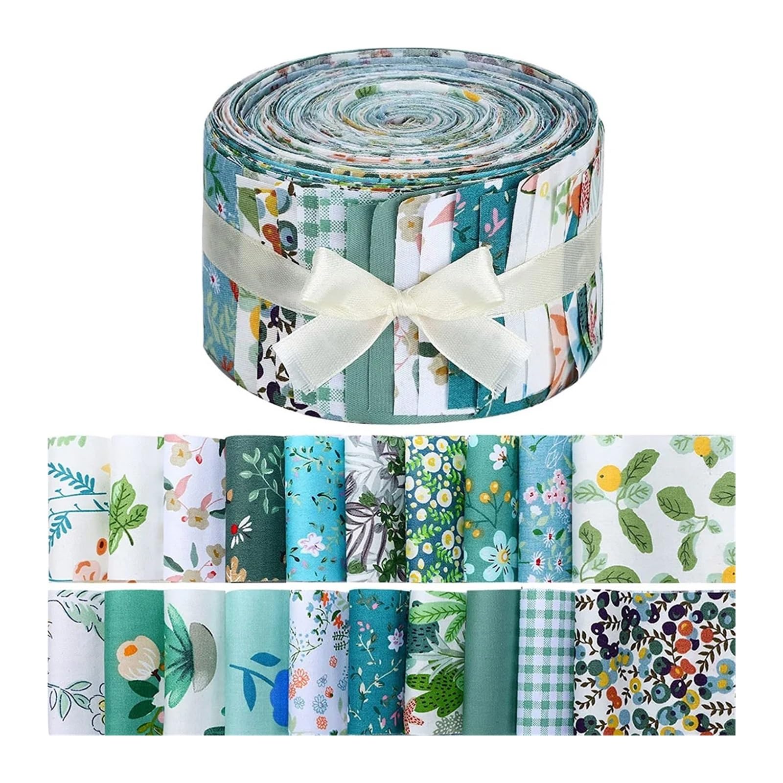 Patchwork Fabric 40Pcs Colorful Printed 6.5x25CM Sewing Material Cotton Jelly Rolls Strips Plain Fabric