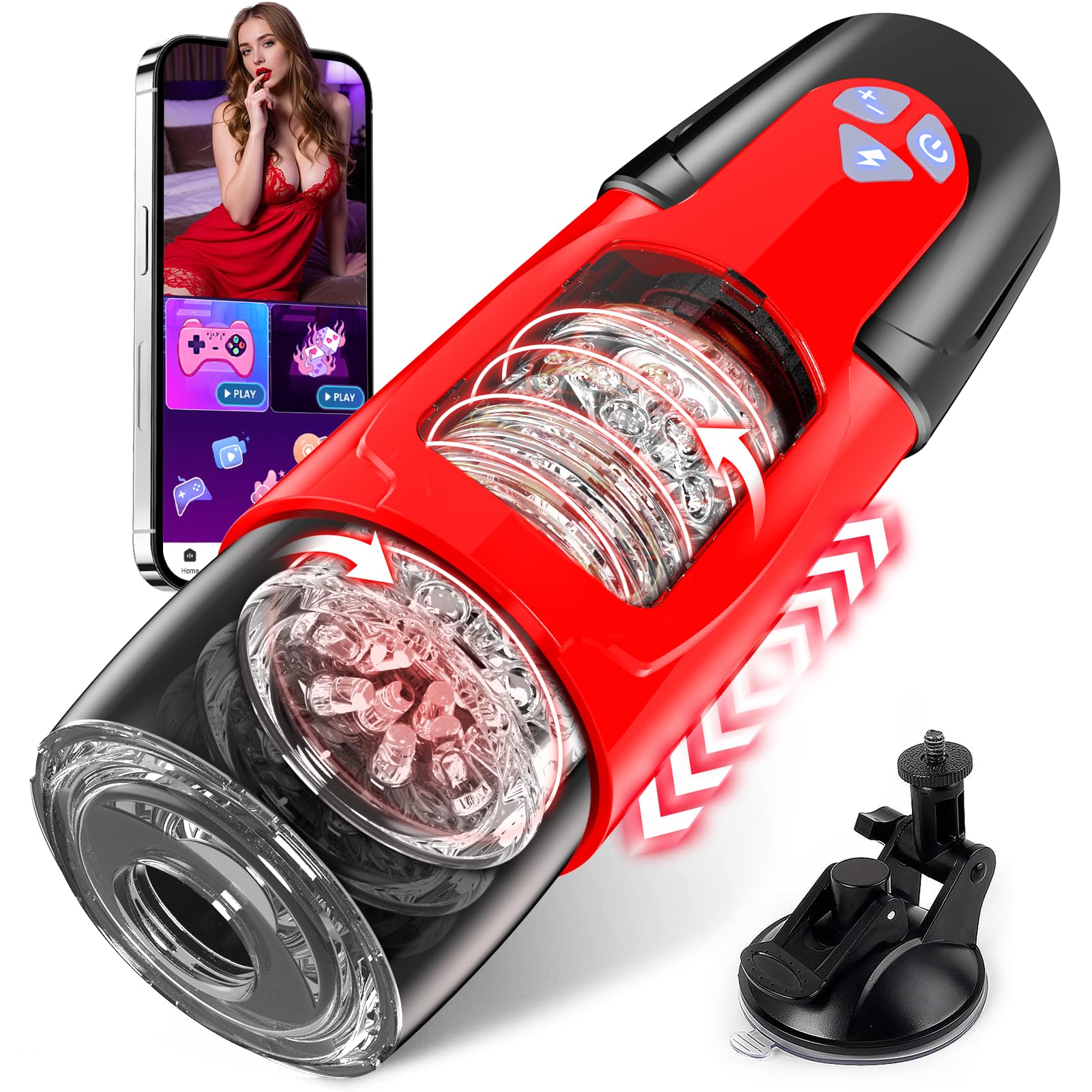 Masturbatore Uomo Automatico Silenzioso Sextoysys Uomo, Vagina Finta Realistica Sex Toys, 7 Modi di Telescopica e Rotazione, Controllo APP per Allenamento Pene Toys Sessuali per Uomini