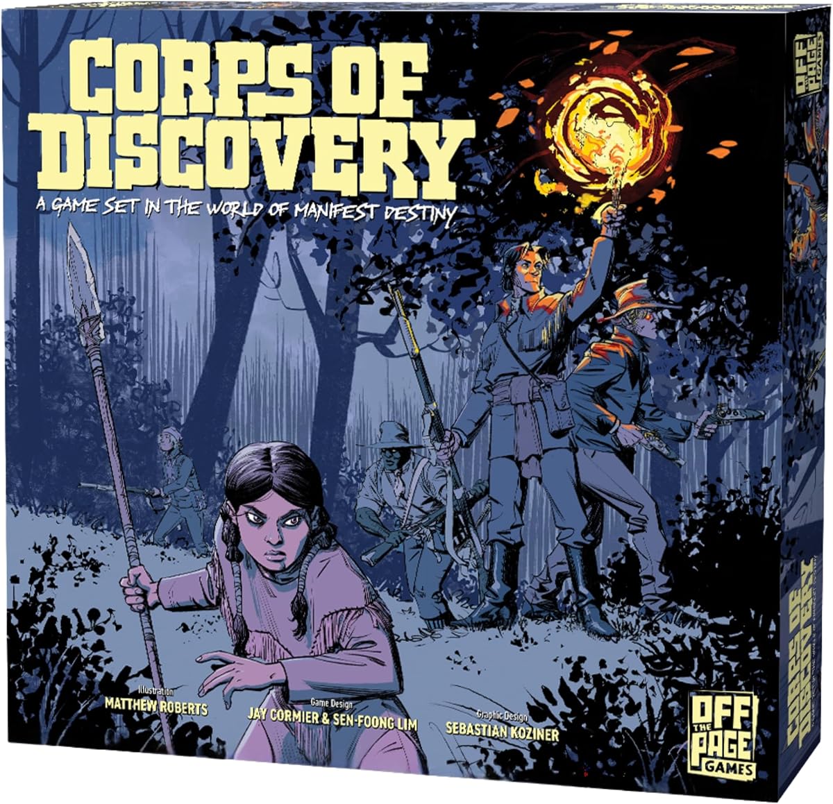 Corps of Discovery Cooperative Adventure Board Game | Unique Sliding-Map Exploration, Based on the Manifest Destiny Graphic Novel, 20 Maps Included, 1-4 Players, 45-75 Minutes