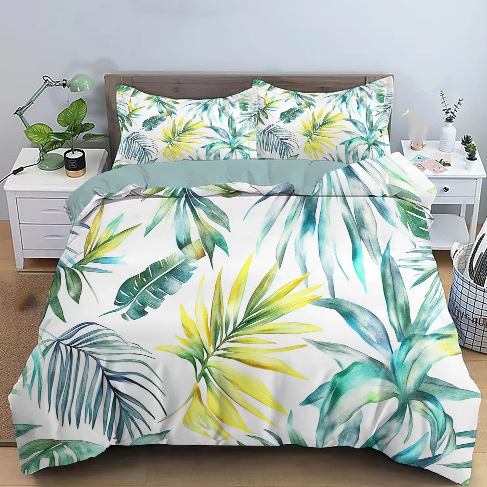 Parure de lit jungle anti-teintes ternes housse de couette 200x200cm vibrante
