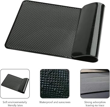 2 Pcs Non Slip Car Dashboard Mat 27x15cm Universal Anti Slip Car Dash Mat