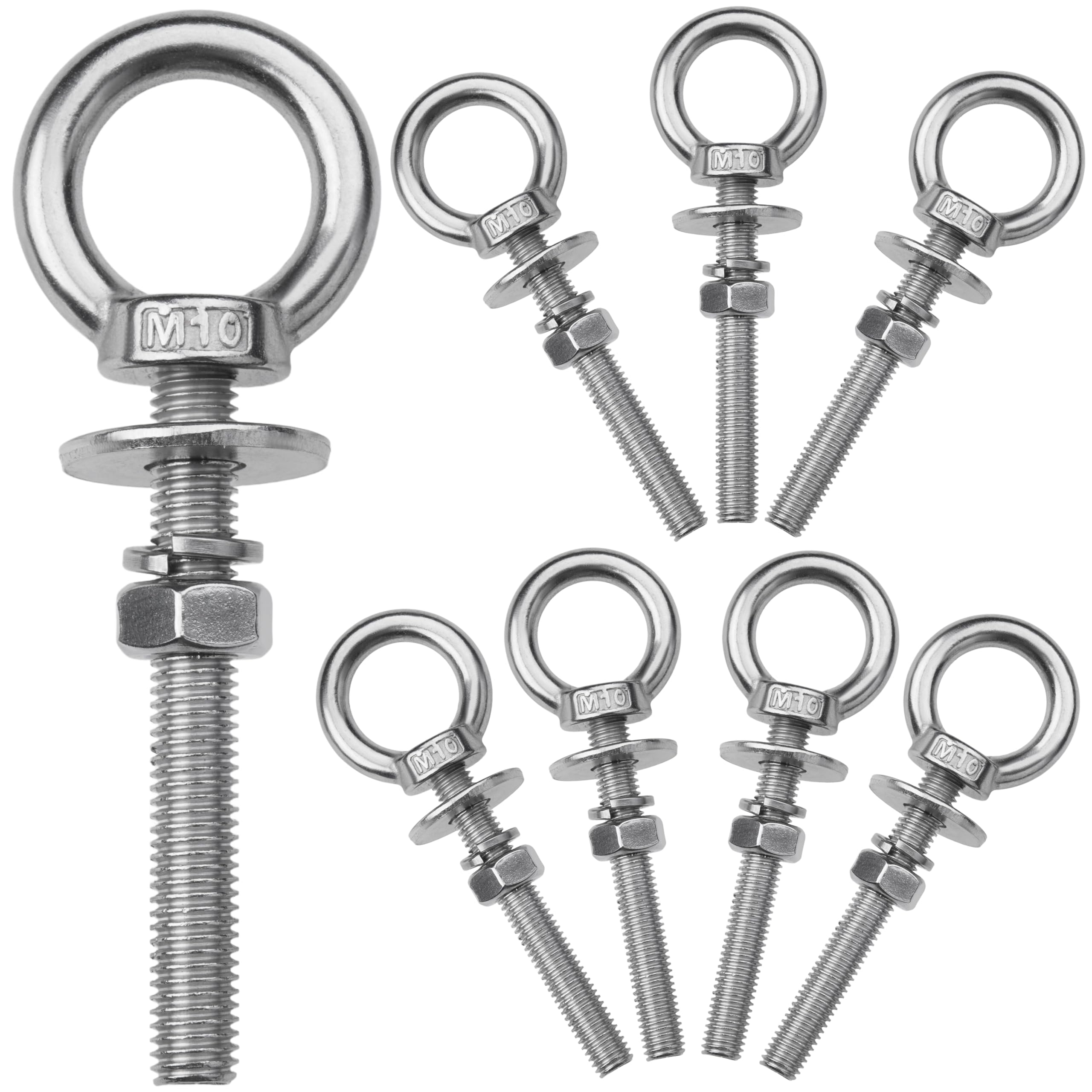 M8 Stainless Steel Eye Bolts - 4 Pack -9