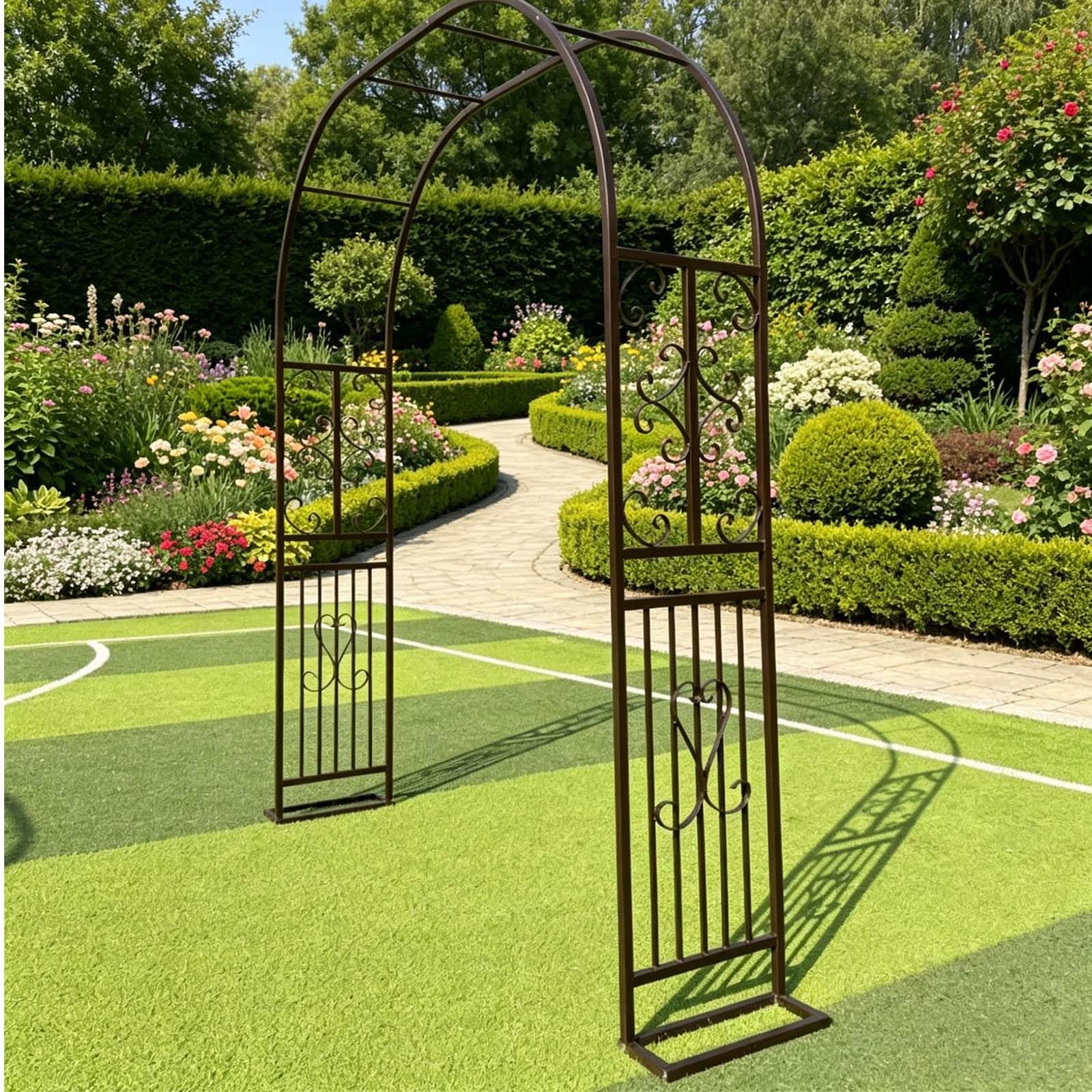 Falenia Wrought Iron Arch Garden Trellises Arch, Strong for Climbing Plants,Trellis Arched Support Arches, W140/180/220/260/300/340cm, H230cm.