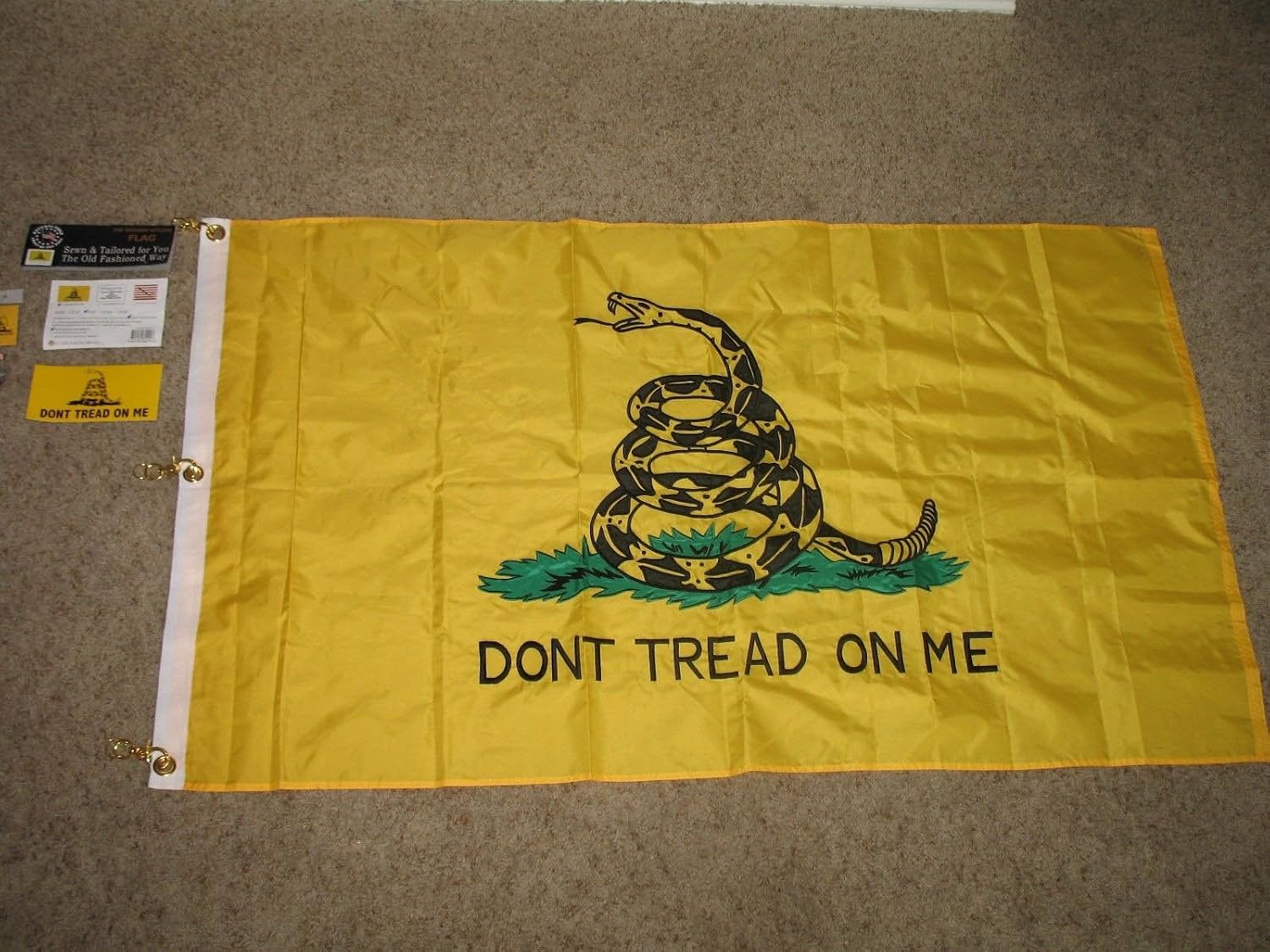 AES 3X5 Tea Party Dont Tread On Me Flag Double Sided 2Ply Nylon Embroidered