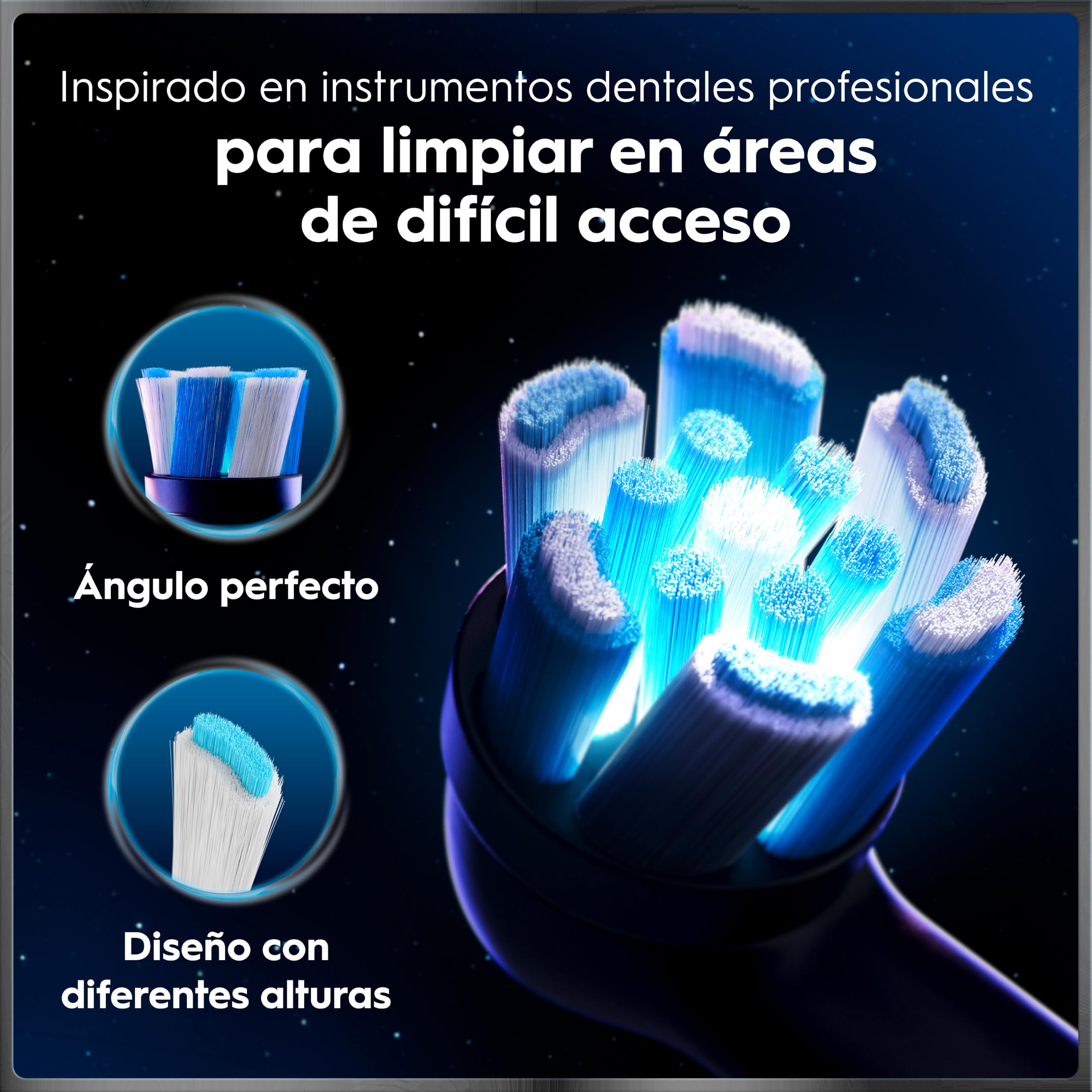 Oral-B iO 10 Cepillo de Dientes Eléctrico Blanco, con 3 Cabezales y 1 Estuche Cargador de Viaje, Diseñado por Braun