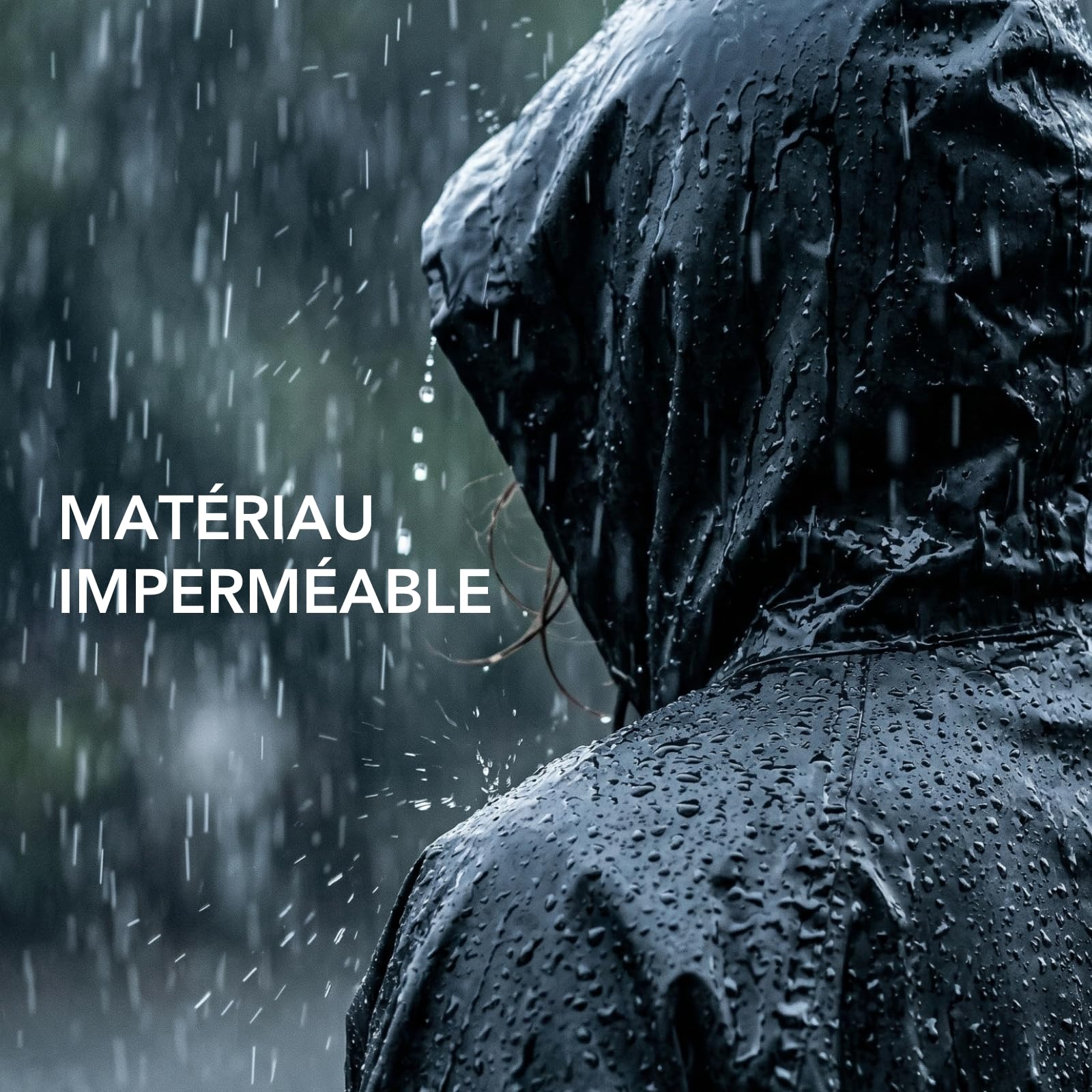 TOMSHOO Poncho de Pluie Homme Imperméable, Manteau de Pluie Long Réutilisable avec Capuche, Bandes Réfléchissantes, Poches latérales, pour Camping, Randonnée, Vélo, Trottinette et Moto