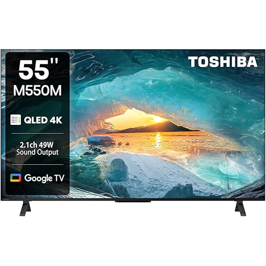 TOSHIBA 139 cm (55 inches) M550MP Series 4K Ultra HD Smart QLED Google TV 55M550MP (Black)
