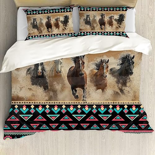 Miniatura 35 de ZFRXIGN Juego de ropa de cama azteca bohemia del suroeste, funda de edredón tamaño individual, funda de edredón suave de 3 piezas, fundas de Un
