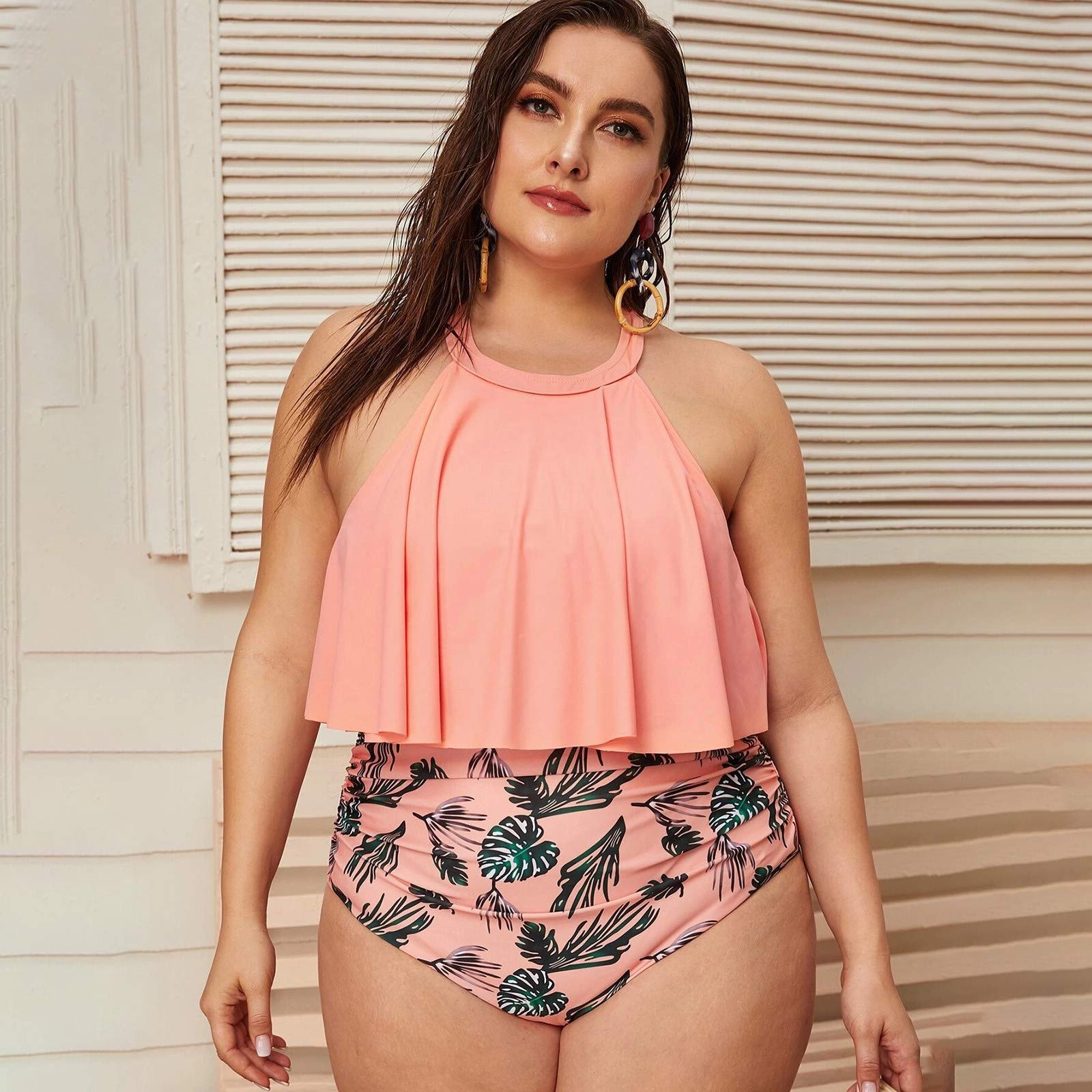 Costume da bagno a righe Stampa Sexy Bikini Un Pezzo Beachwear Nuoto Donne Costumi da bagno Tankini Set