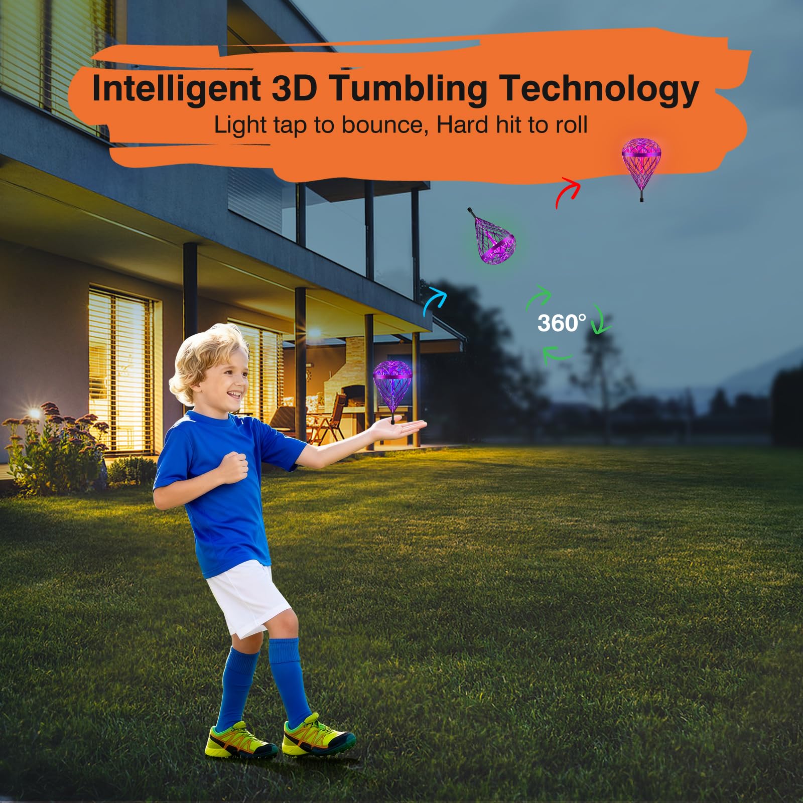 Juguete volador 2025 – Juguete interactivo para exteriores flotante y rebote con giro 3D, juguetes exteriores para niños de 6 a 12 años en adelante, contacto corporal, divertido cumpleaños 3