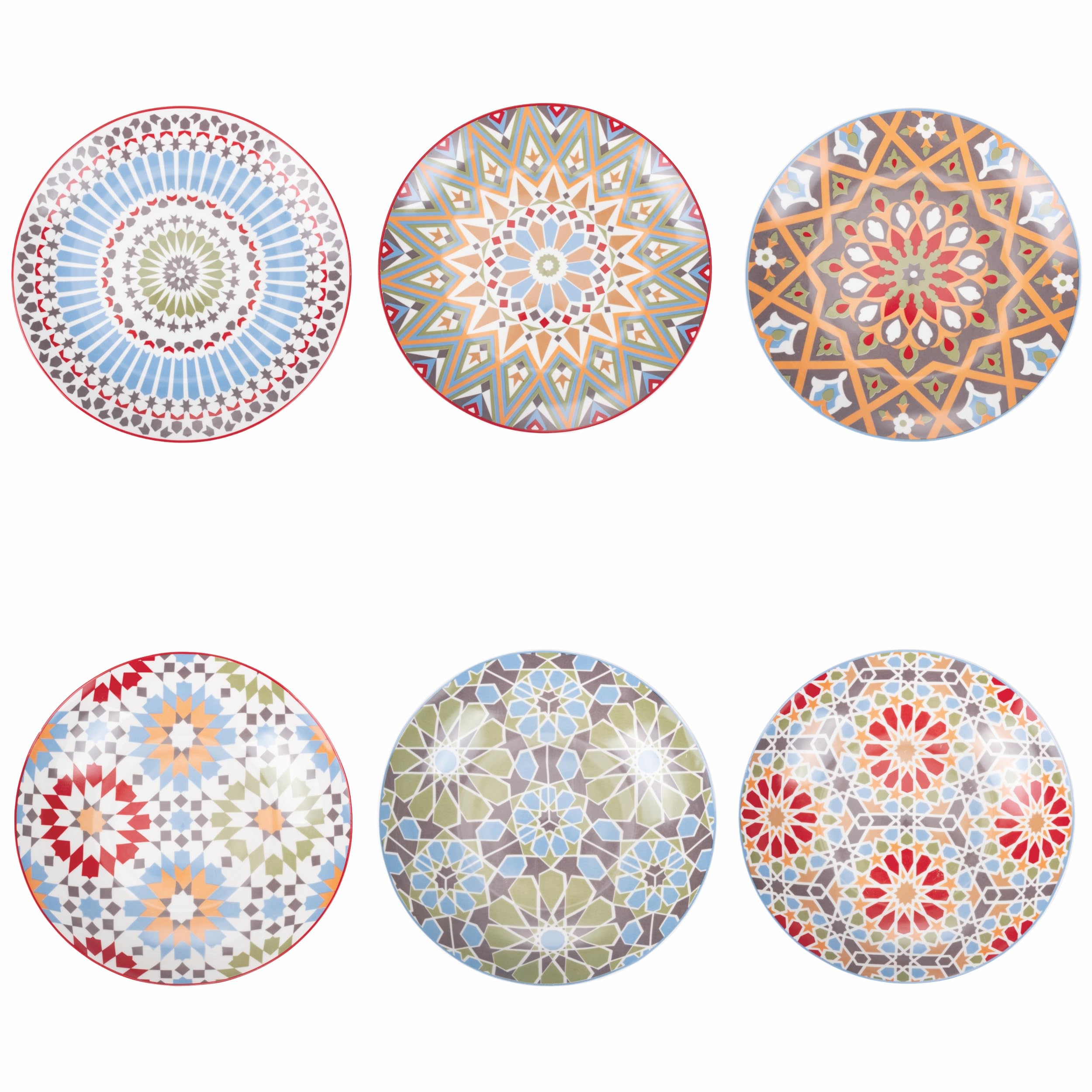Set of 6 Porcelain Fruit Plate Exotic Style Casablanca
