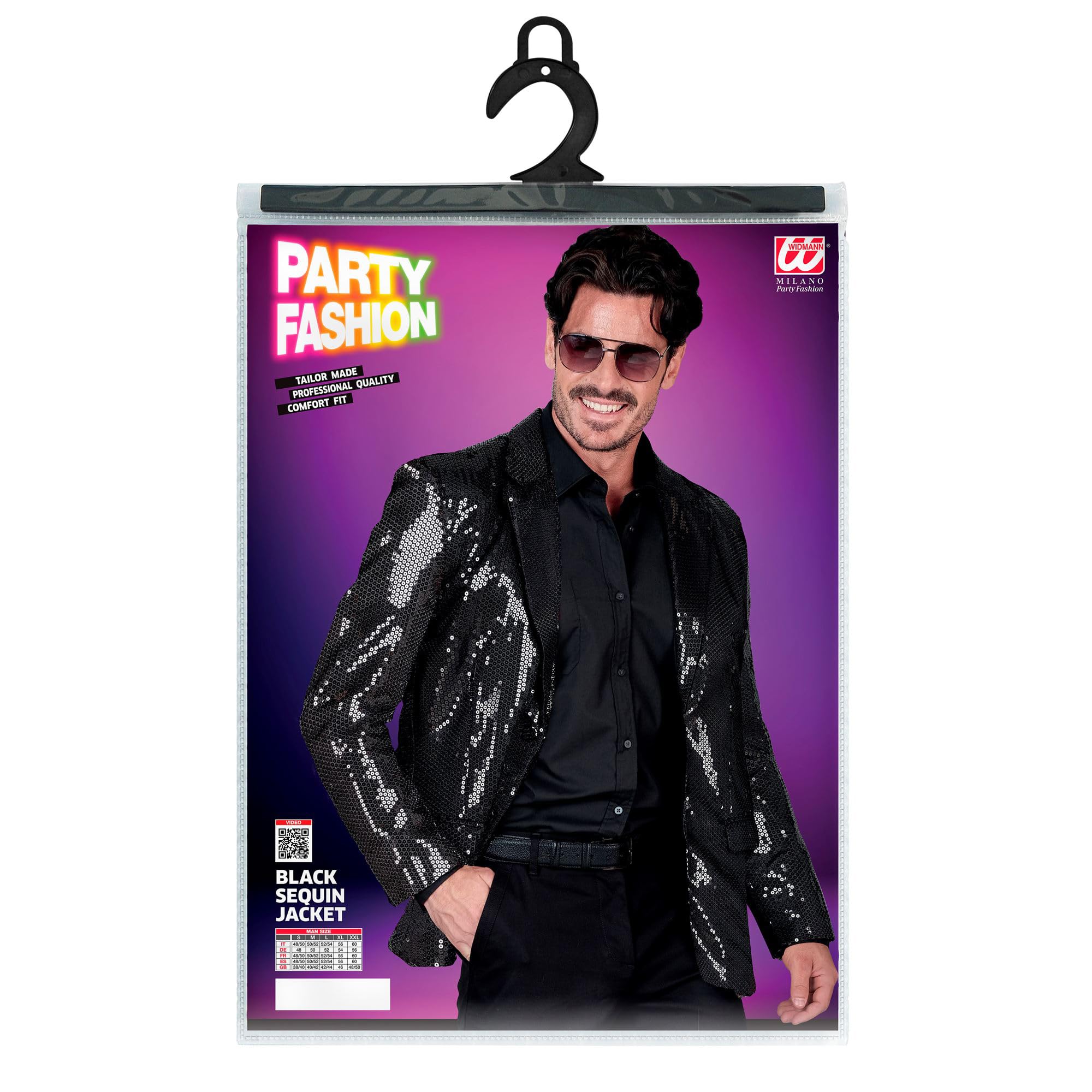 W WIDMANN MILANO Party Fashion Jacket met pailletten voor heren, satijn W WIDMANN MILANO Party Fashion Jacket met pailletten voor heren, satijn