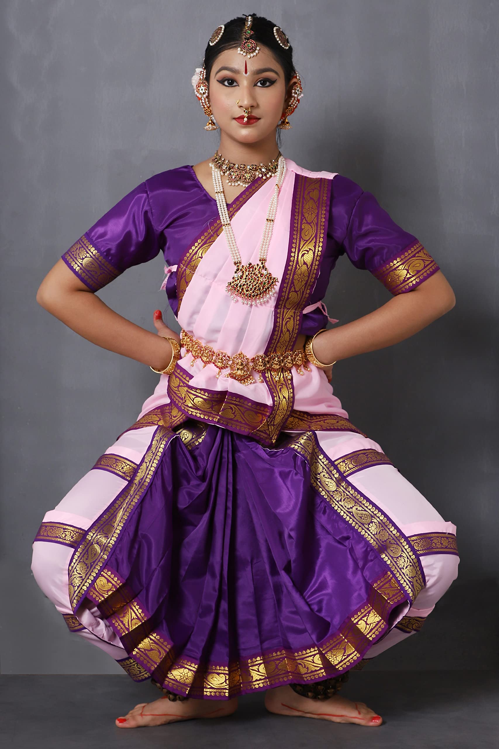 Bharatnatyam Costume for Girls | Bharatanatyam Dress for Kids | Readymade Classical Dance Costume for Annual Function & Stage Performance 4
