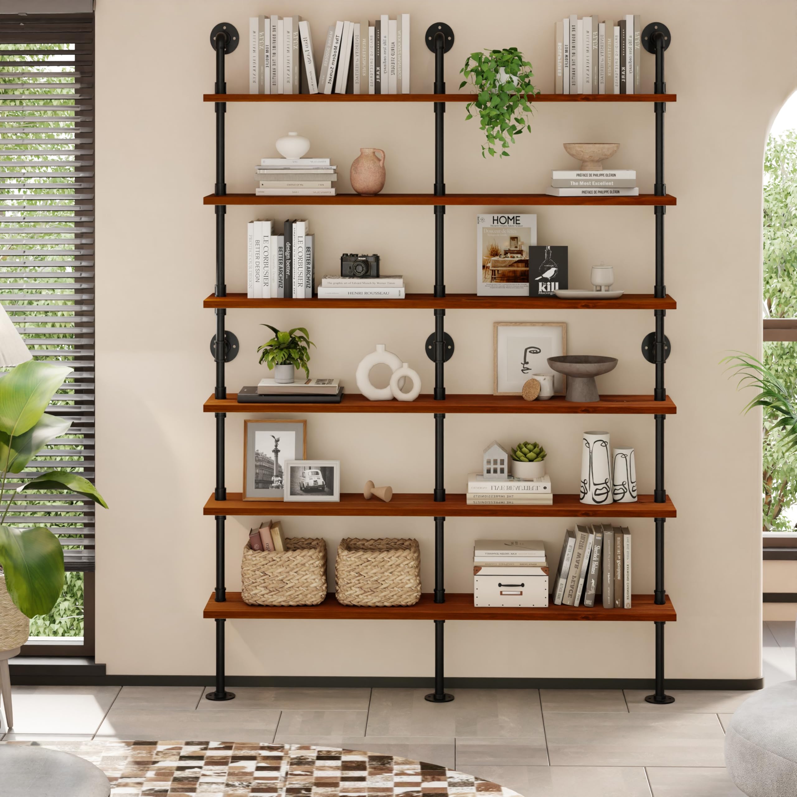 Anynice 6-Tier Industrial Ladder Shelf