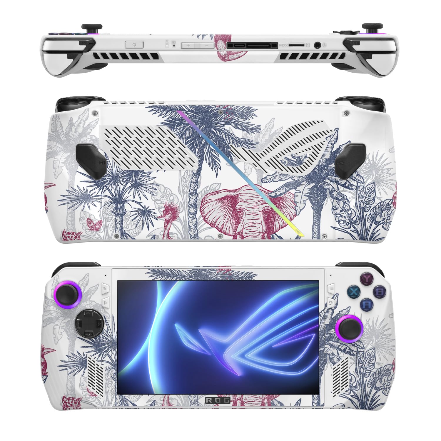 MightySkins Glossy Glitter Skin Compatible with Asus ROG Ally - Tropical Jungle | Protective, Durable High-Gloss Glitter Finish | Easy to Apply