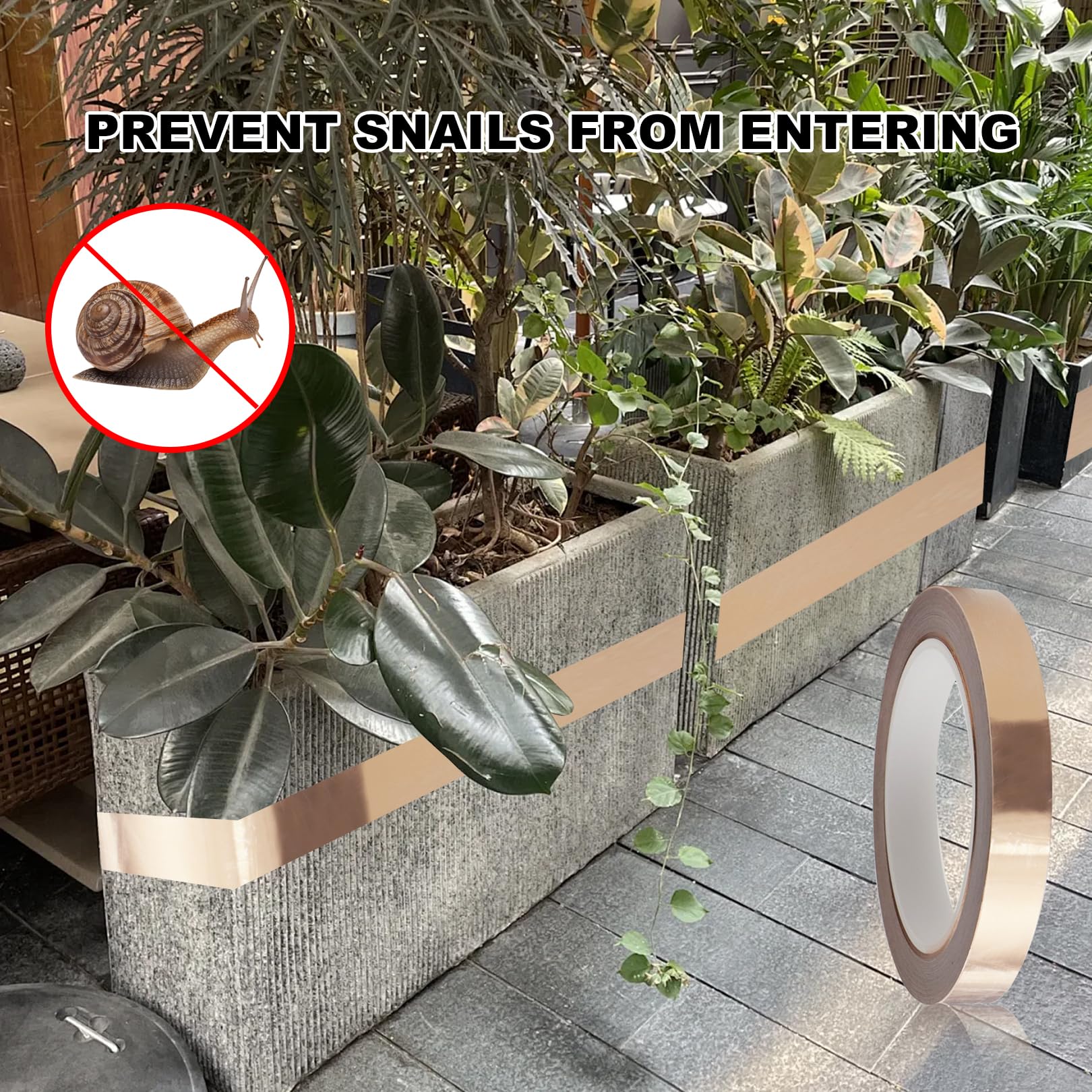 Nastro Di Rame Anti Lumache KAZATE - 30 Mm X 20 M, Barriera Efficace Per Piante - Foto 2