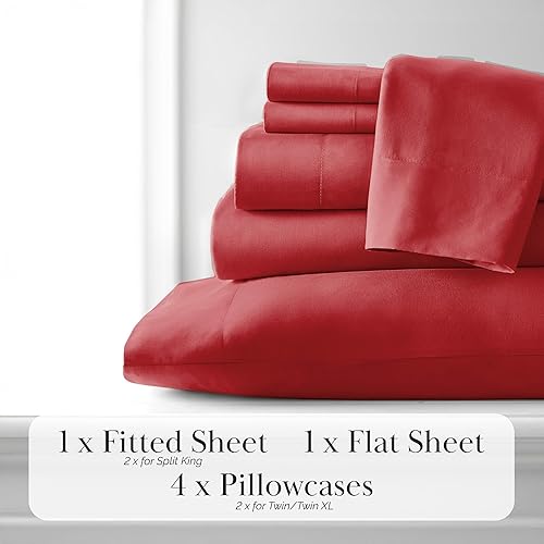 Miniatura 8 de Southshore Fine Living, Inc. Juego de sábanas de bolsillo extra profundo, 6 piezas de microfibra ultrasuave con sábana bajera de 21 pulgadas de