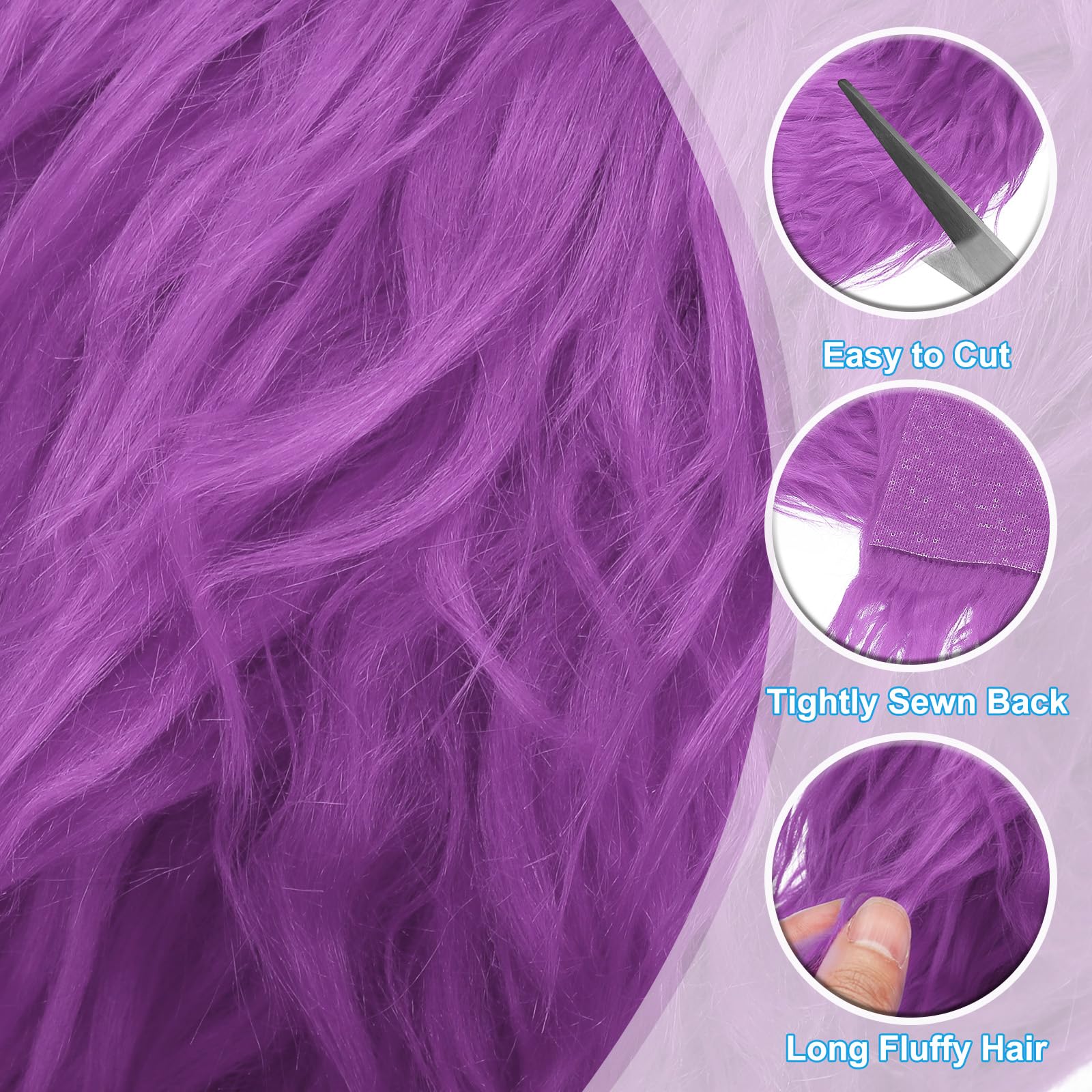 PATIKIL Plush Faux Fur Fabric Precut Strips - Image 3