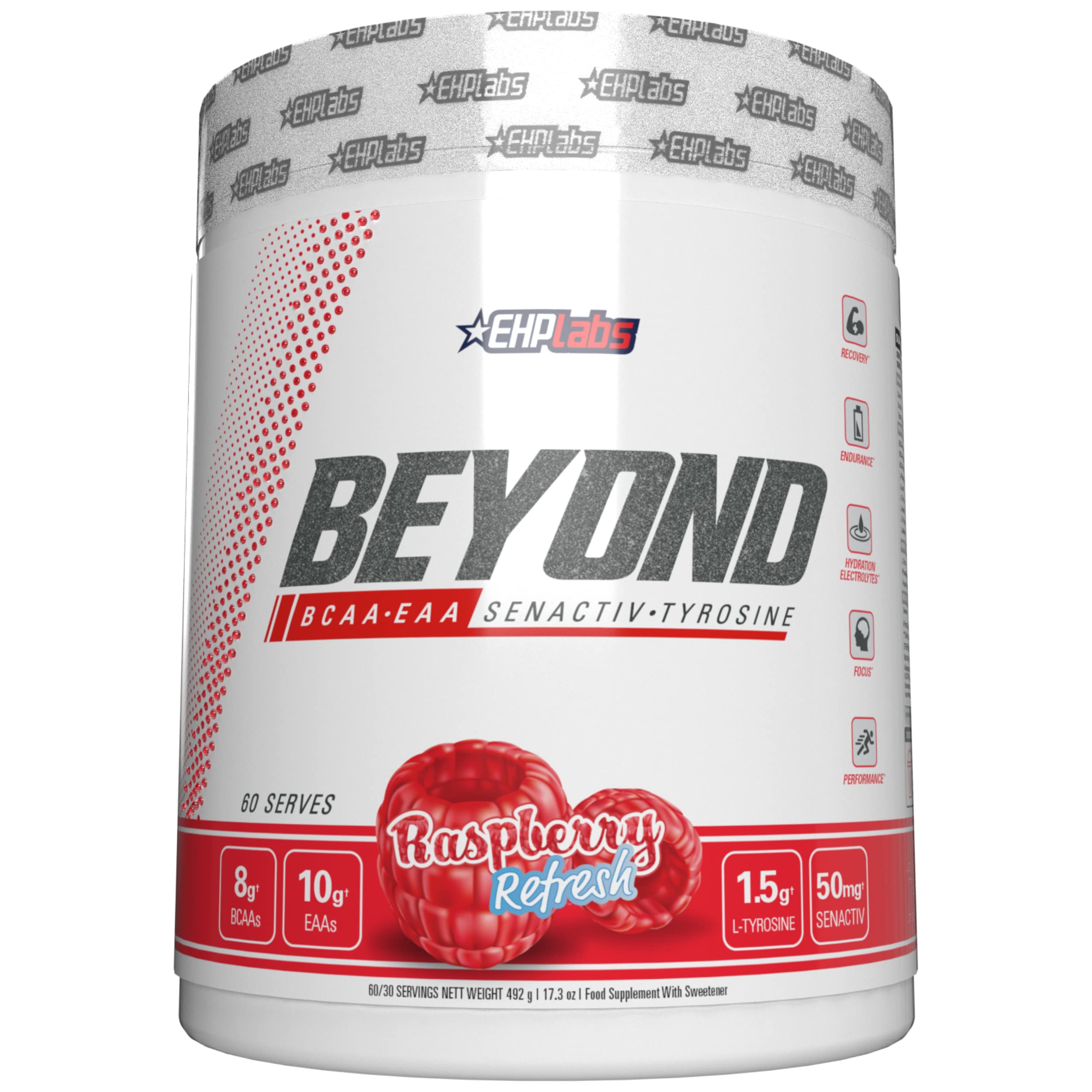 EHP LABSBeyond BCAA + EAA by - 10g of Essential Amino Acids, Assists with Muscle Endurance, Recovery & Fatigue (Raspberry Refresh)