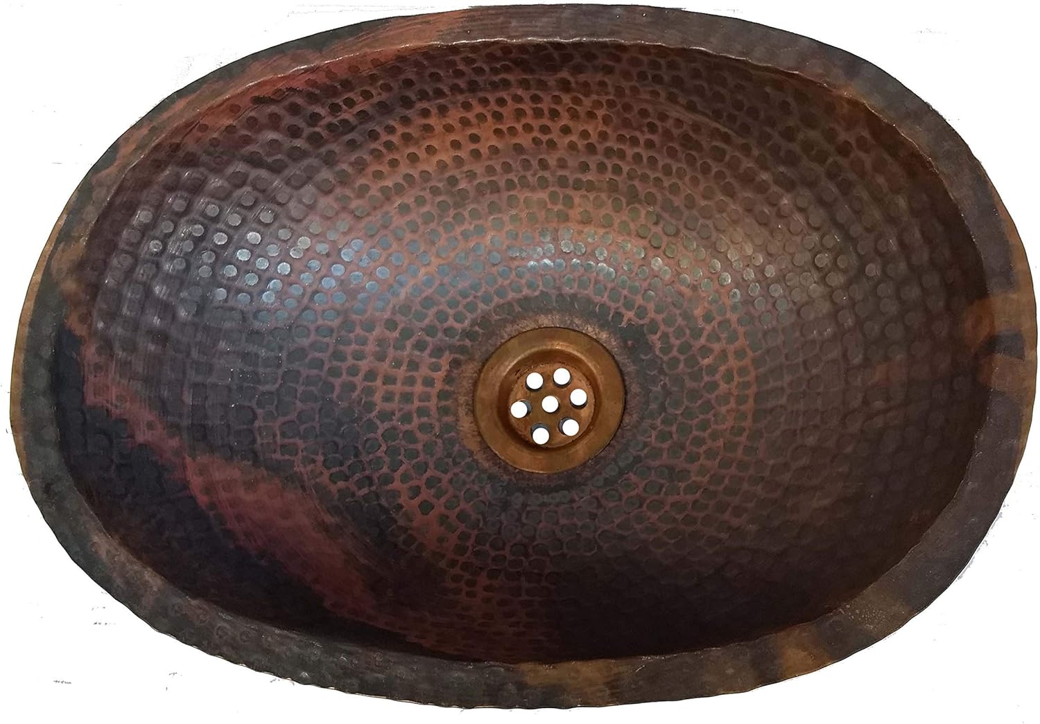 Oval Rustic Virgin Copper Bathroom Small Compact Sink Household Interior Design Renovation Washbasin Wash Bowl Antique Basin