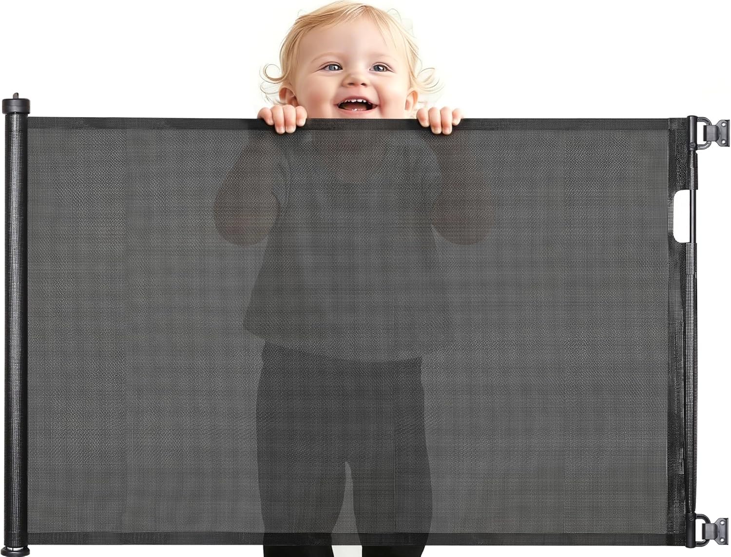 Barrière Sécurité Enfant Rétractable, Barrière Escalier et Porte | Ouverture d'une Seule Main, Installation Facile, Largeur 0-180 cm pour une Protection Flexible