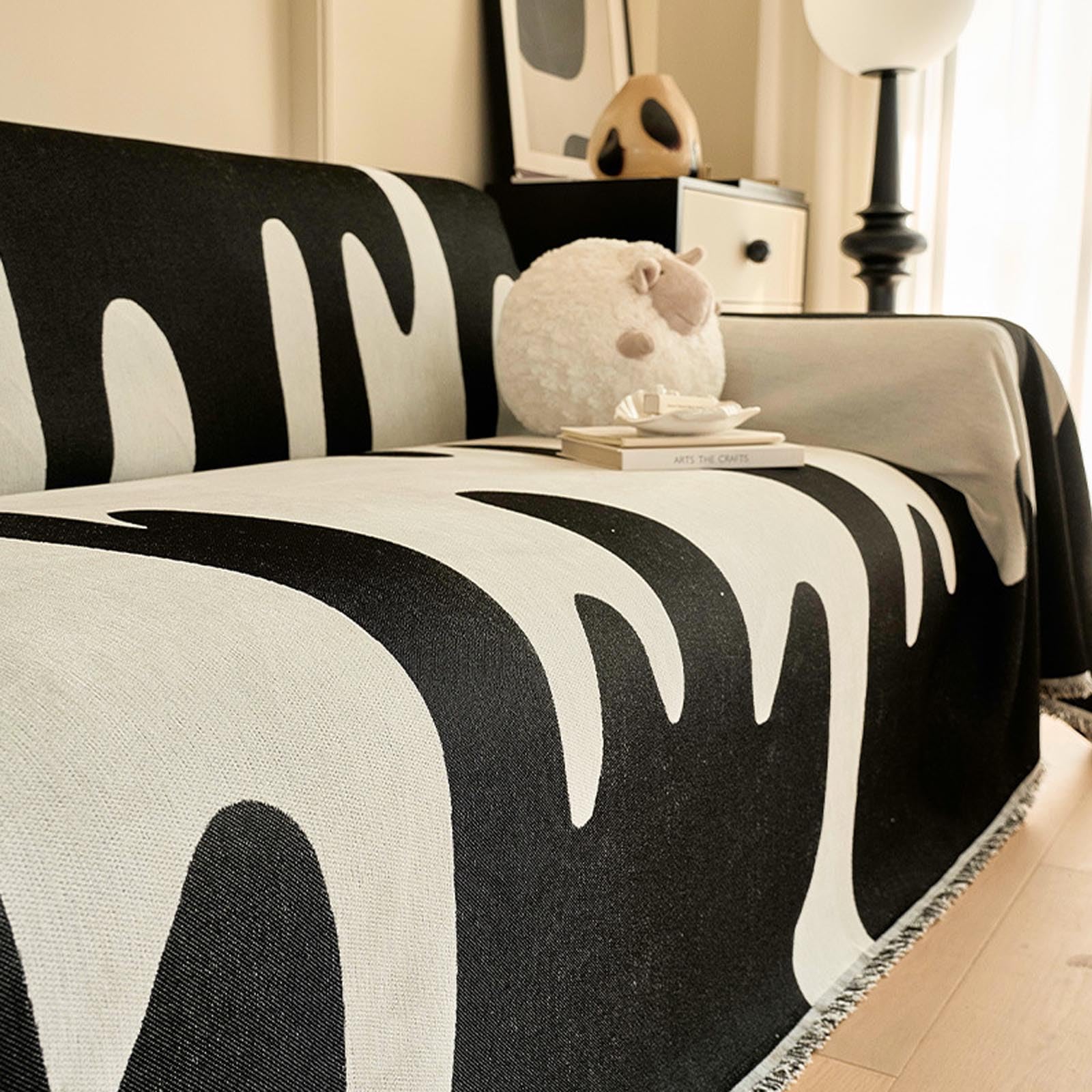 Housses de canapé en chenille de qualité supérieure noire et lourde