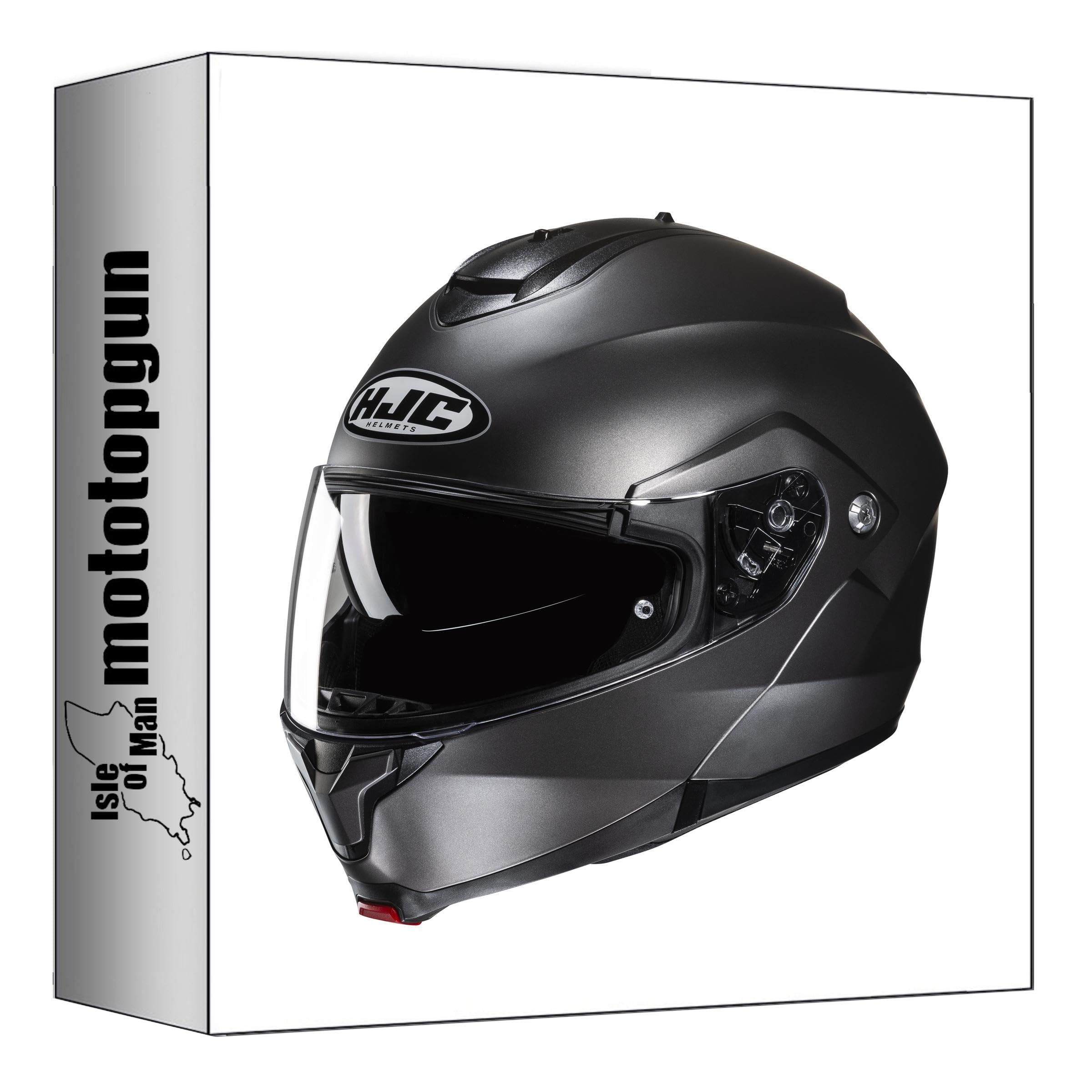Casque modulable HJC C91N Titane Semi-Mat grand angle avec visière pare-soleil - 3