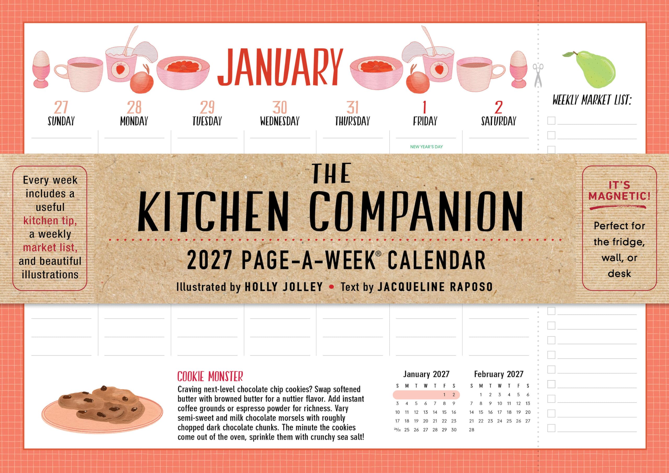 The Kitchen Companion Page-A-Week Calendar 2027: It's Magnetic! Perfect for the Fridge, Wall, or Desk