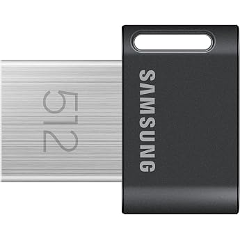 Samsung FIT Plus USB Flash Drive Type-A 512GB 400MB/s Read 110MB/s Write Compact USB 3.2 Memory Stick with Key Ring Gray MUF-512AB/APC