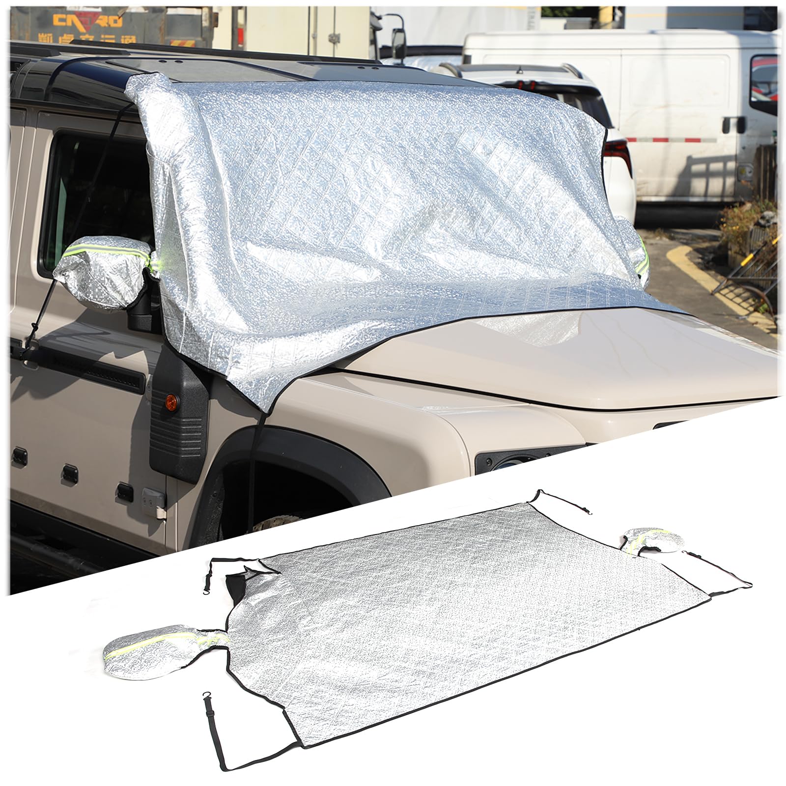 PIUGILH Protezione antigelo per parabrezza auto INEOS Grenadier 2020-2024, protezione solare invernale 219 x 135 cm