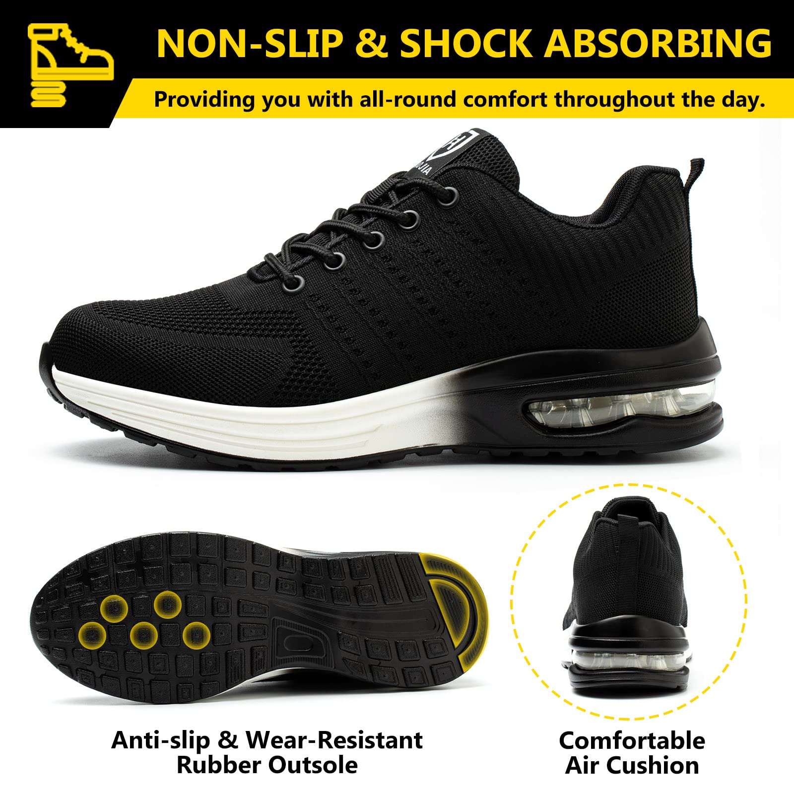 Baofular Scarpe Antinfortunistiche Uomo Donna Leggere Scarpe da Lavoro Comode Scarpe Sicurezza Antiscivolo Traspiranti