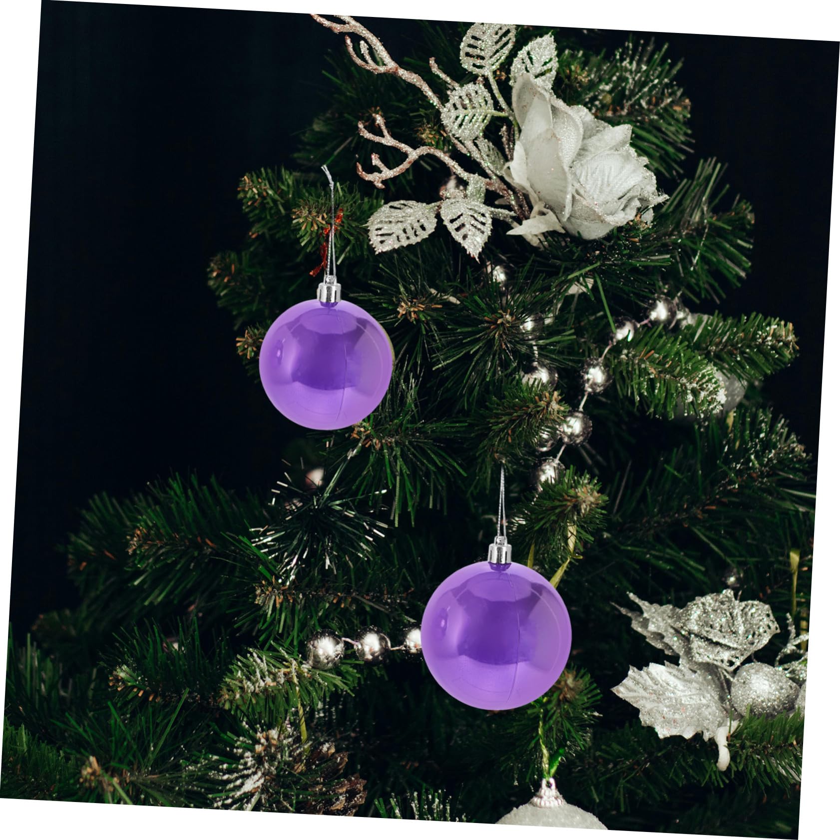 POPETPOP 37pezzi Palline di Natale Sospese Ornamenti Forma di Palla di Decorazioni Fiori per Alberi di Natale e Feste di Capodanno Infrangibili e Facili da Appendere