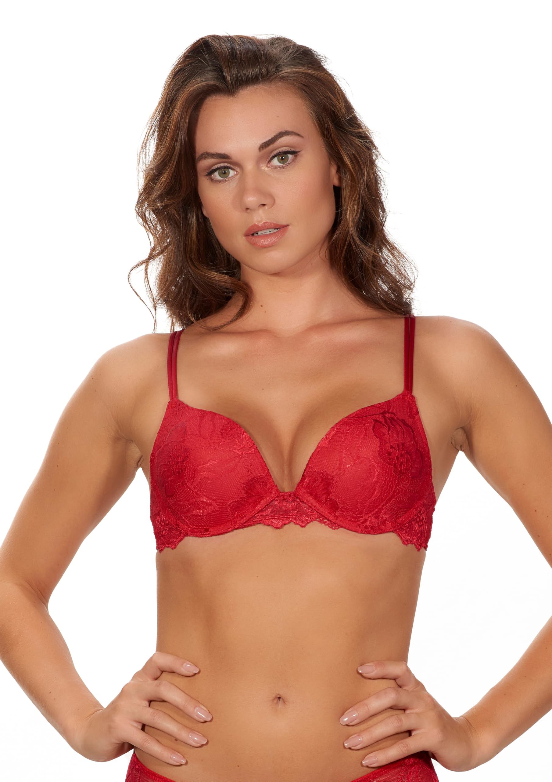 After Eden Women's Red Gel Bra In Lace 36A