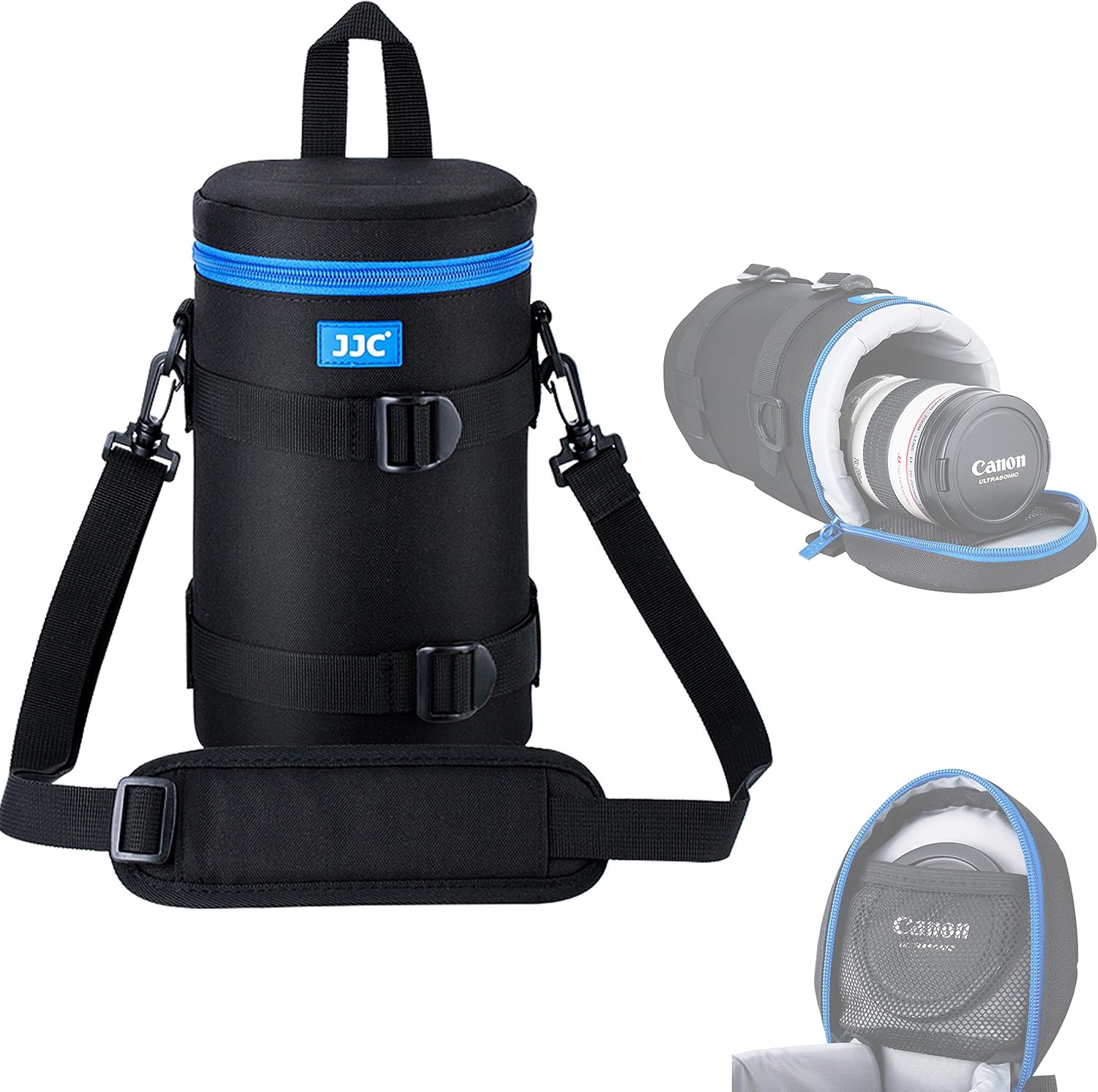 JJC Water Resistant Deluxe Lens Pouch Case Bag, Compatible with Canon EF RF 600mm f11 is STM / 100-400mm 4.5-5.6L is/EF 70-200mm 2.8L /EF 180mm 3.5L Macro/NK 80-200mm F2.8/70-200mm f2.8 G ED VR II