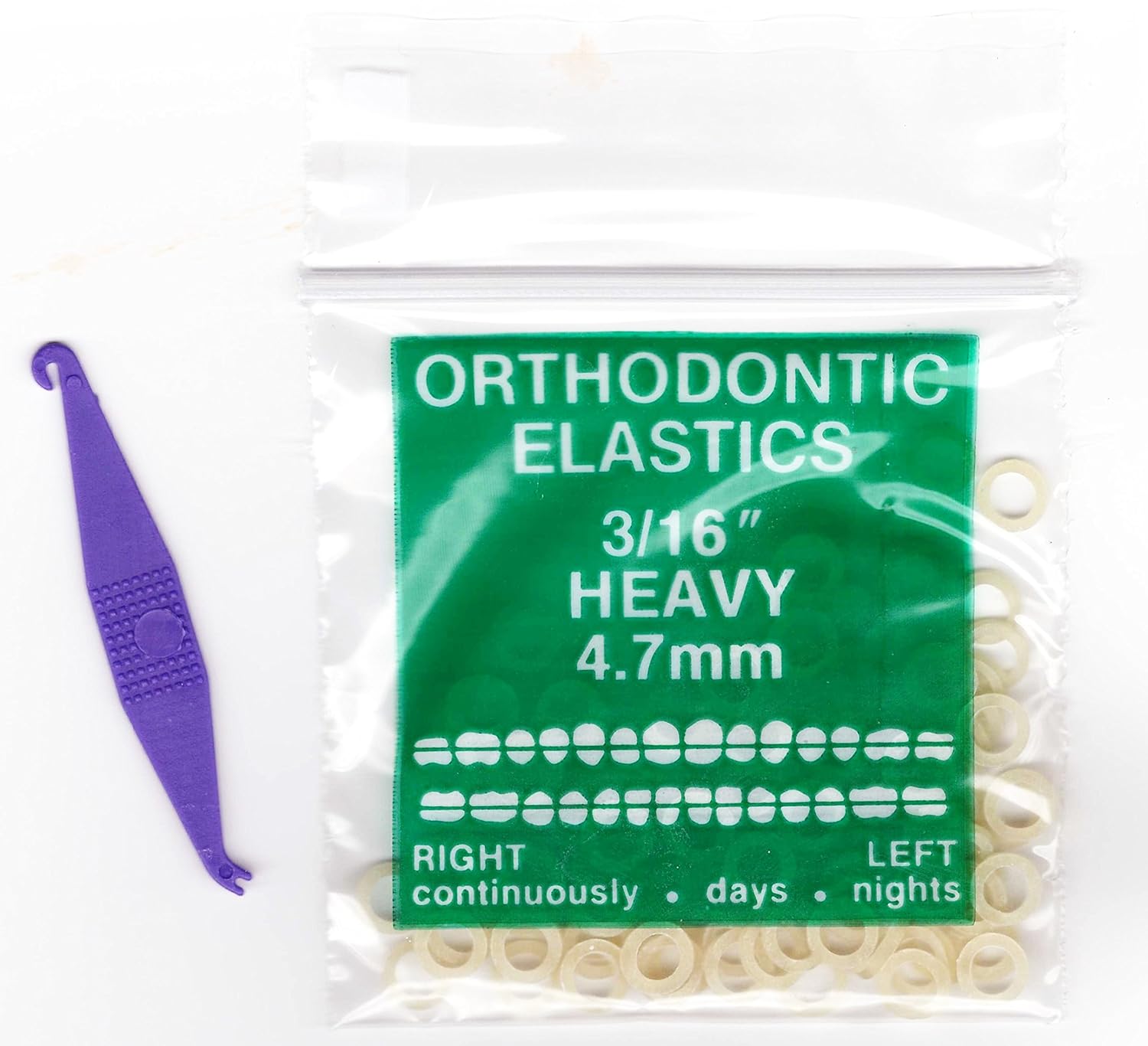 3/16" inch Orthodontic Elastic Rubber Bands 300 Pack