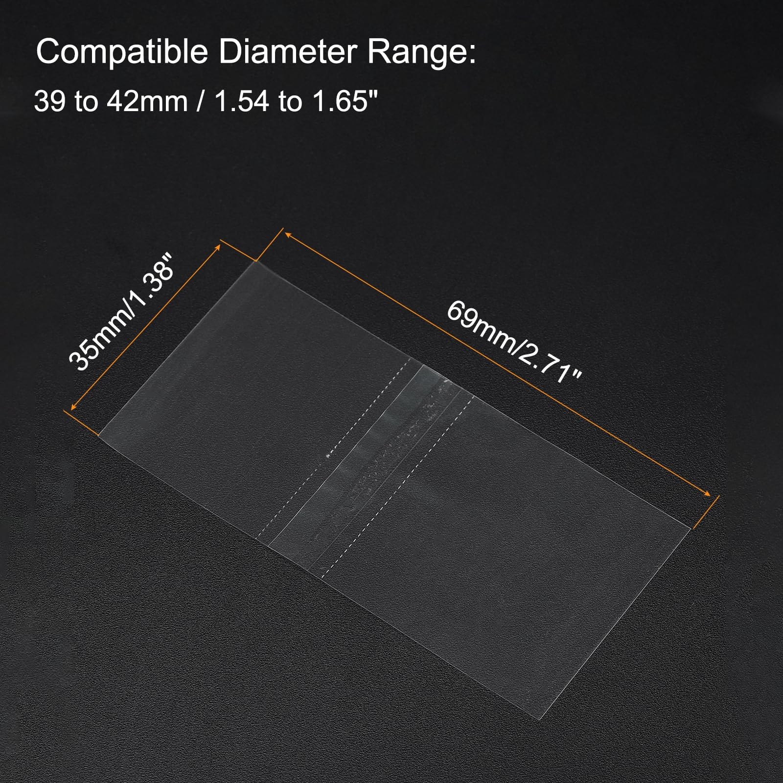 PATIKIL 69x35mm Fascette Termorestringenti Perforate in PVC, 500pz Pellicola termoretraibile per Bottiglie Barattoli Lattine Scatole Adatte per Diametro Tappo 1,54 a 1,65", Trasparenti