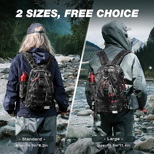 Miniatura 6 de Ghosthorn - Mochila de almacenamiento para aparejos de pesca exteriores, mochila de hombro, bolso para equipo de pesca