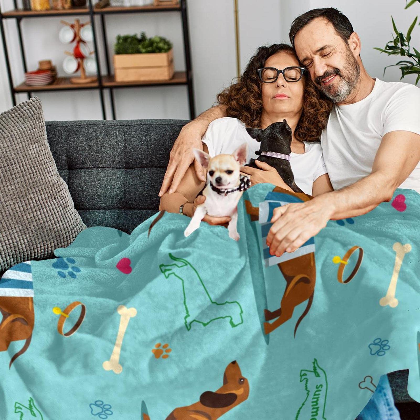 Coperta In Pile Con Stampa Bassotto - Morbida E Calda Per Divano E Letto - Foto 7