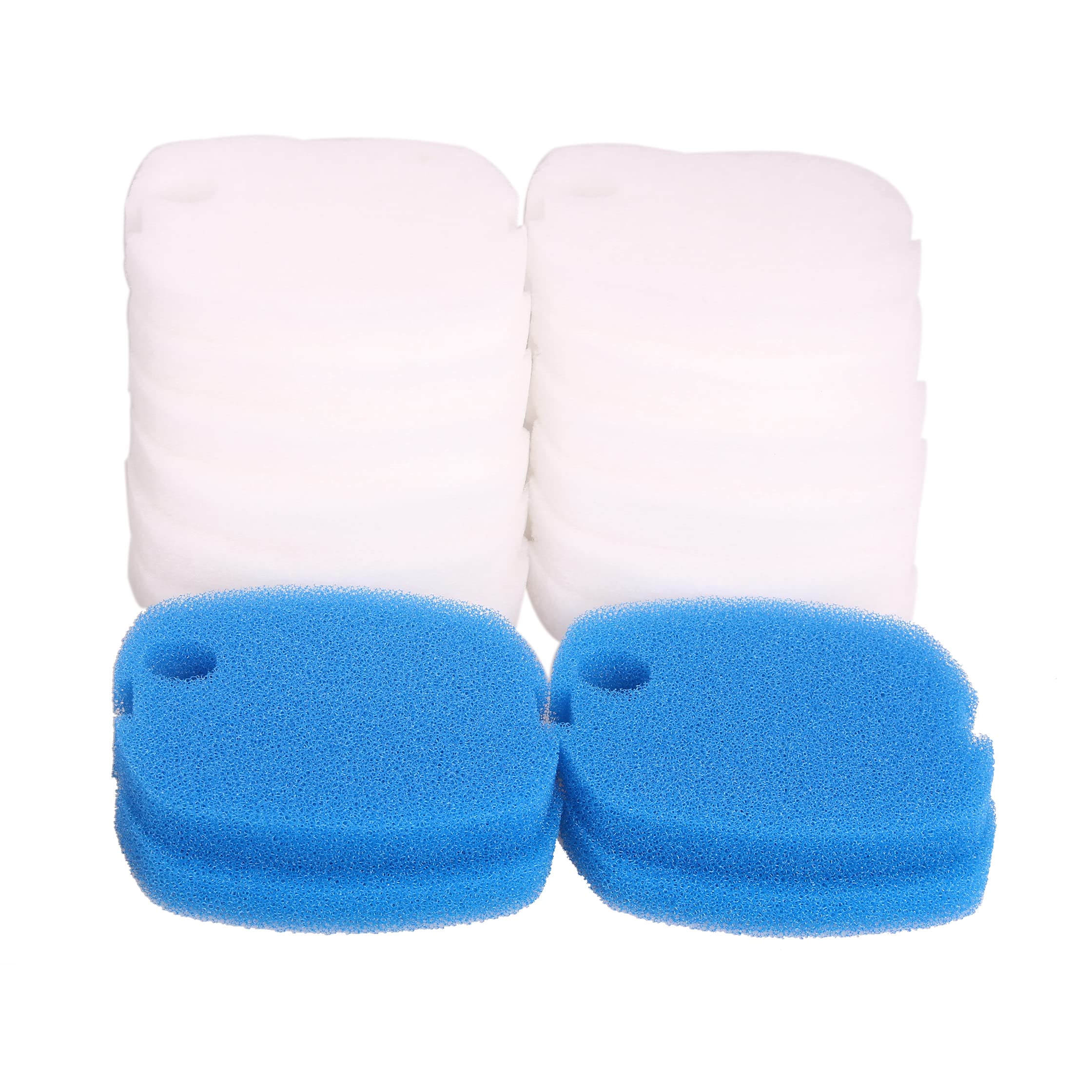 Compatible Mousse Filtrant Coussins de Ouate pour Sunsun HW 302/505A (12x Blanc, 4x Bleu)