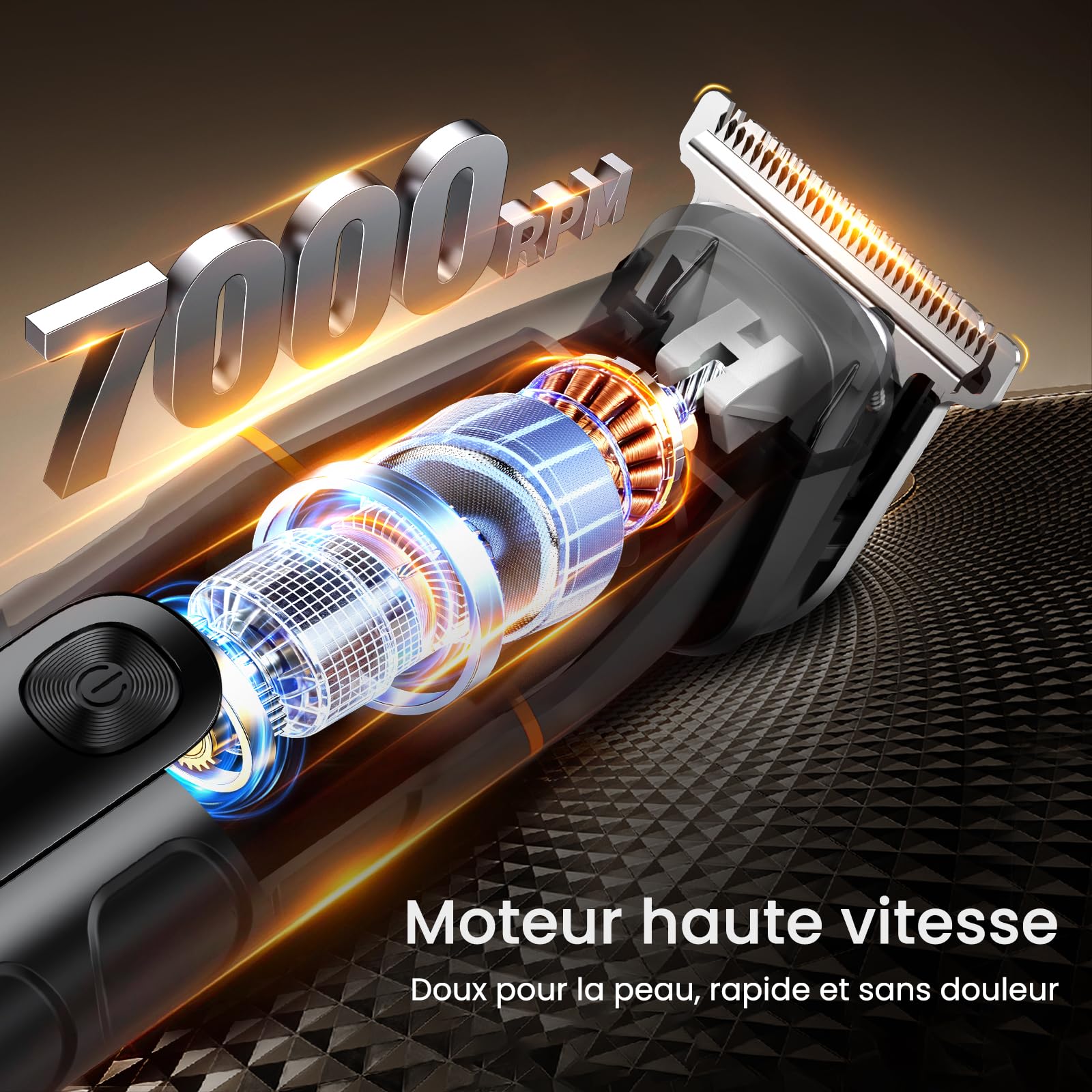 MAXGROOM Tondeuse Corps Homme, 5 en 1 Multifonction Rasoir Électriques Hommes, 7000RPM Tondeuse Partie Intime Professionnelle, 120 Mins d'Autonomie USB-C Rasoir Testicule Kit pour Nez, Jambes