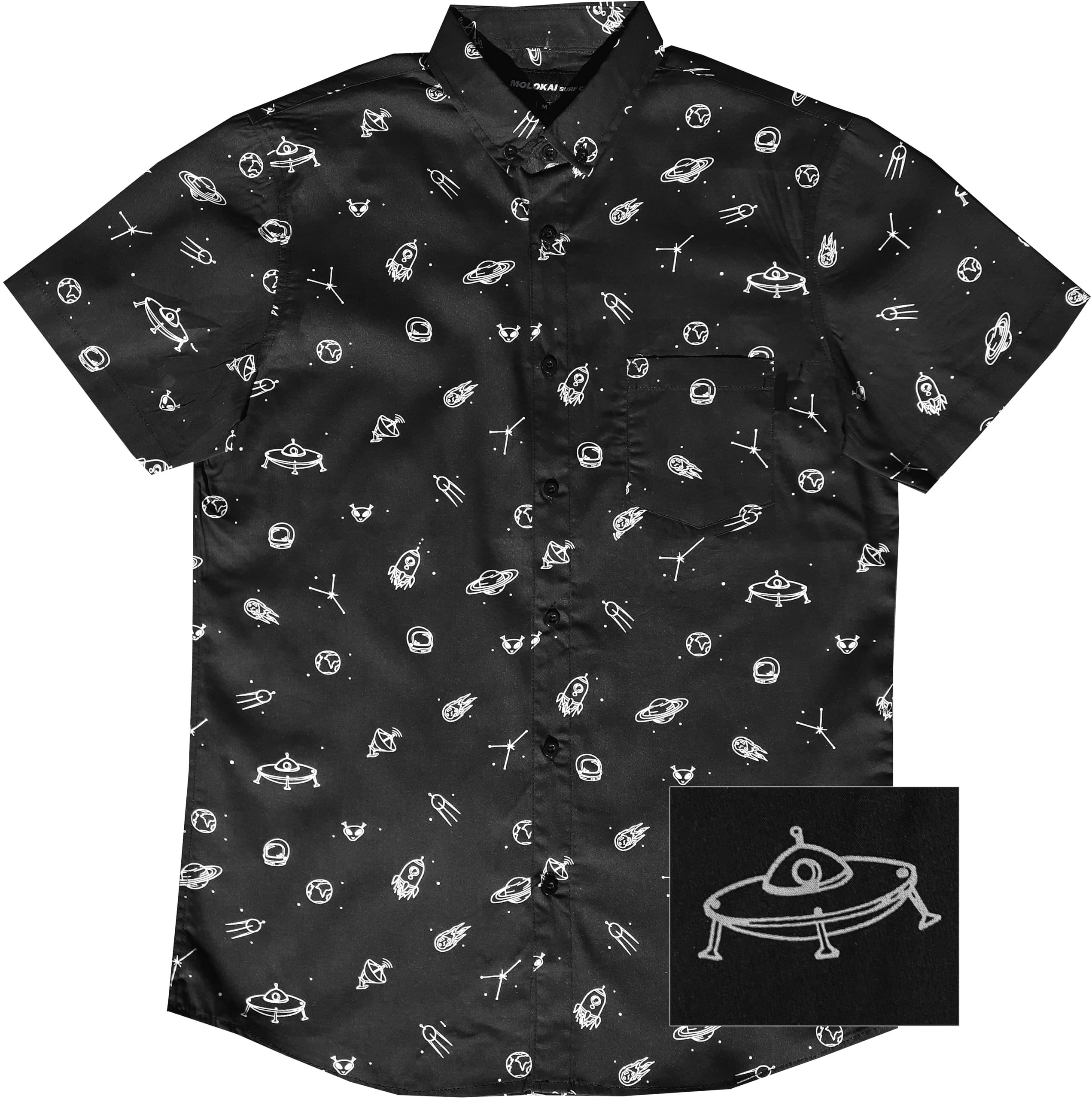 Molokai Surf Button Down Slim Fit Hawaiian Short Sleeve Shirts