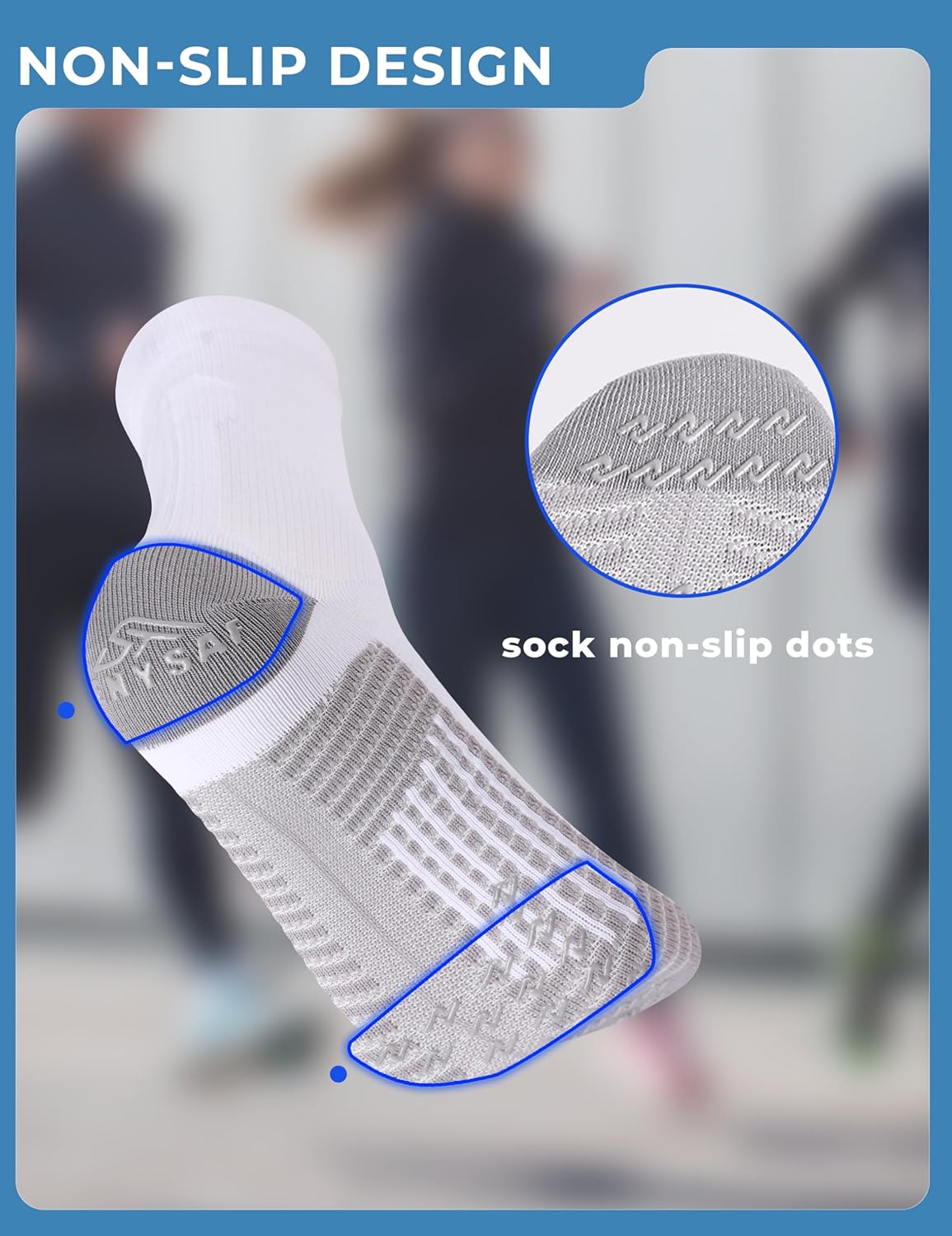 Men's Compression Socks for Running: 3 Pairs Grip Athletic Socks - Breathable Non-Slip for Runner Gym Tennis Sports - Image 5