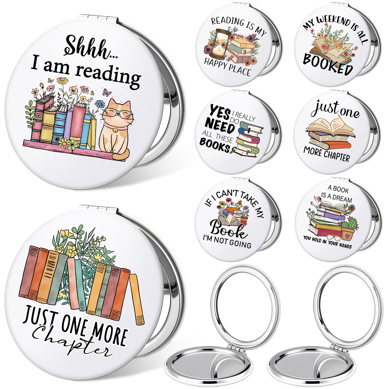 Miroir compact de poche pour retouches rapides de maquillage des lectrices