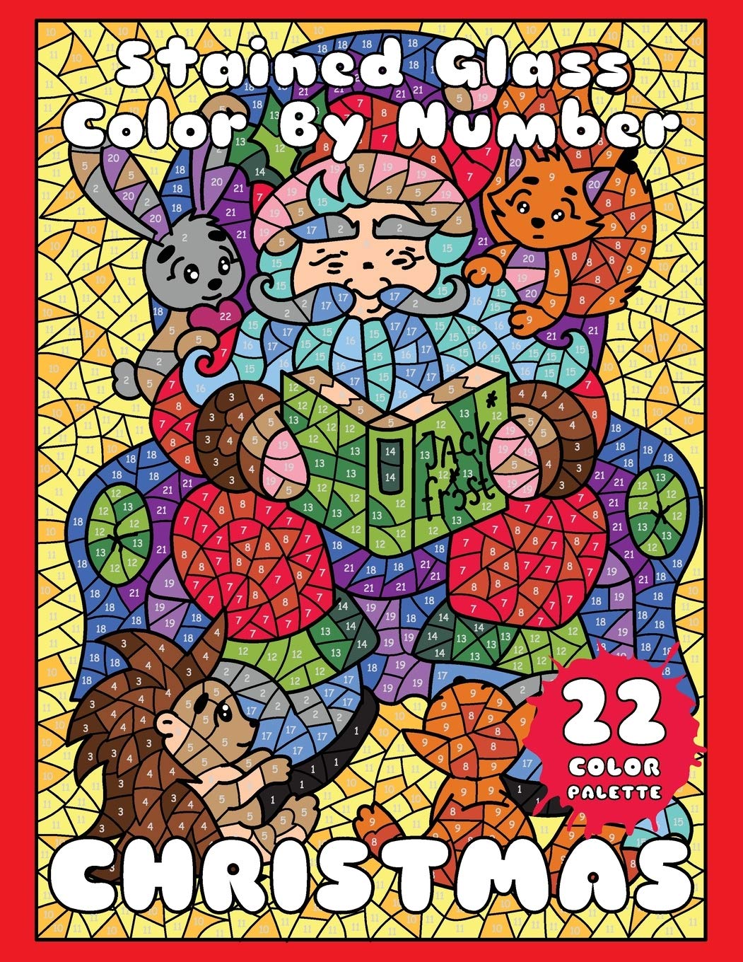 CHRISTMAS (Stained Glass Color by Number) Mosaic Color By Number Book