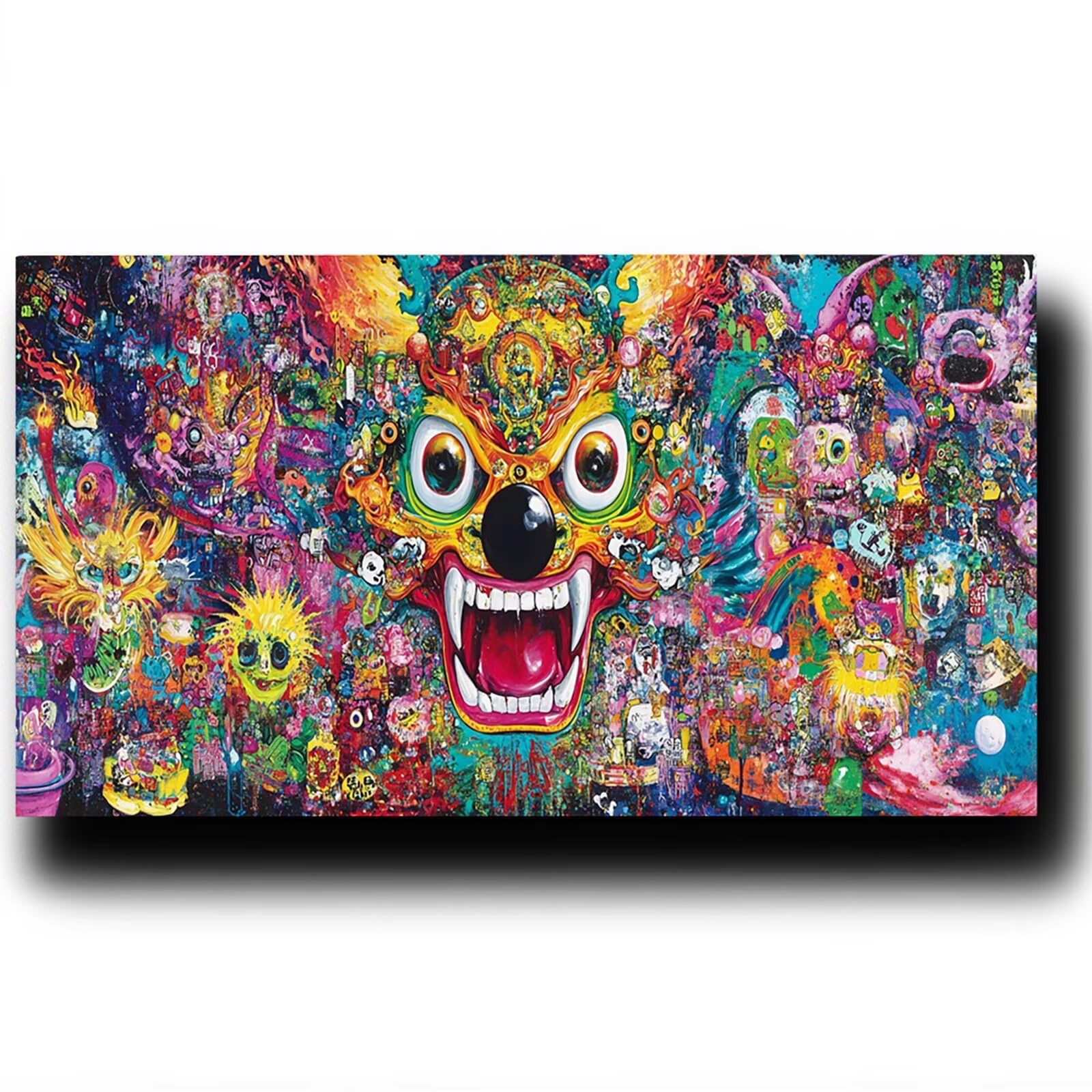 DIY Malen nach Zahlen Erwachsene Graffiti Malen nach Zahlen ab 7 jahre Mädchen Abstrakt Kreativ set für Erwachsene mit Leinwand Acrylfarben set und Pinsel,Bastelset zum Bemalen,Wanddeko 100X200cm 9-3-